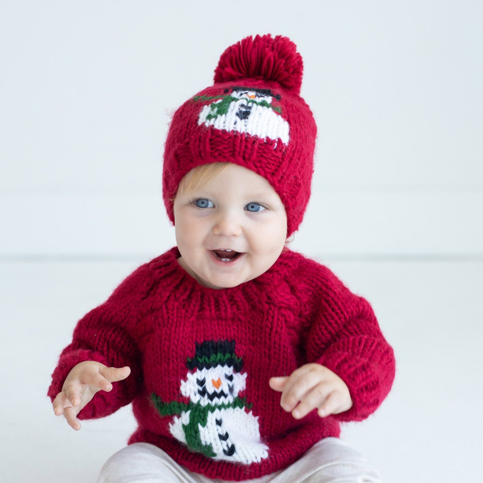 Frosty Snowman Ruby Crew Neck Sweater for Baby & Toddler - Sweaters