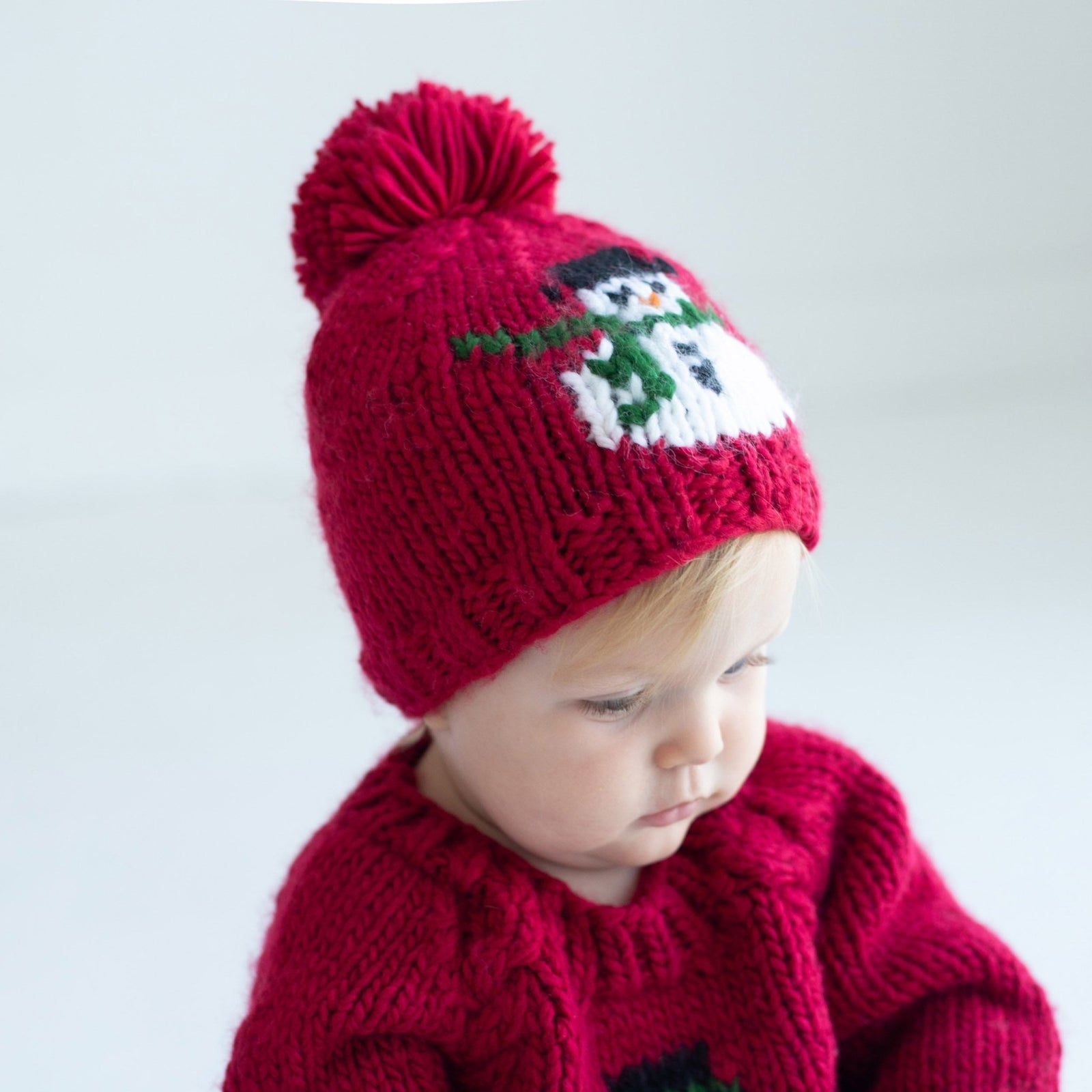 Frosty Snowman Ruby Red Beanie Hat for Baby & Kids - Beanie Hats