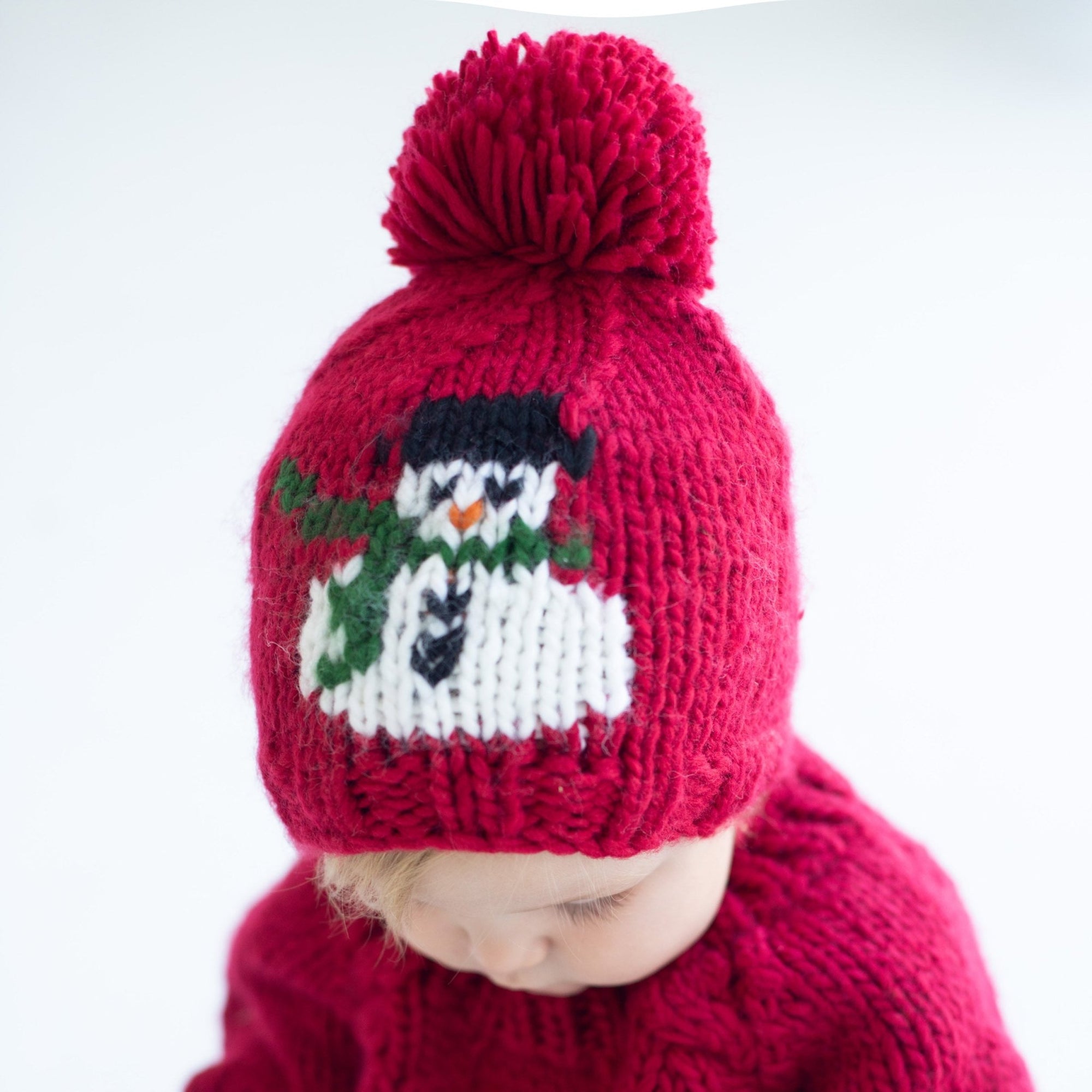 Frosty Snowman Ruby Red Beanie Hat for Baby & Kids - Beanie Hats