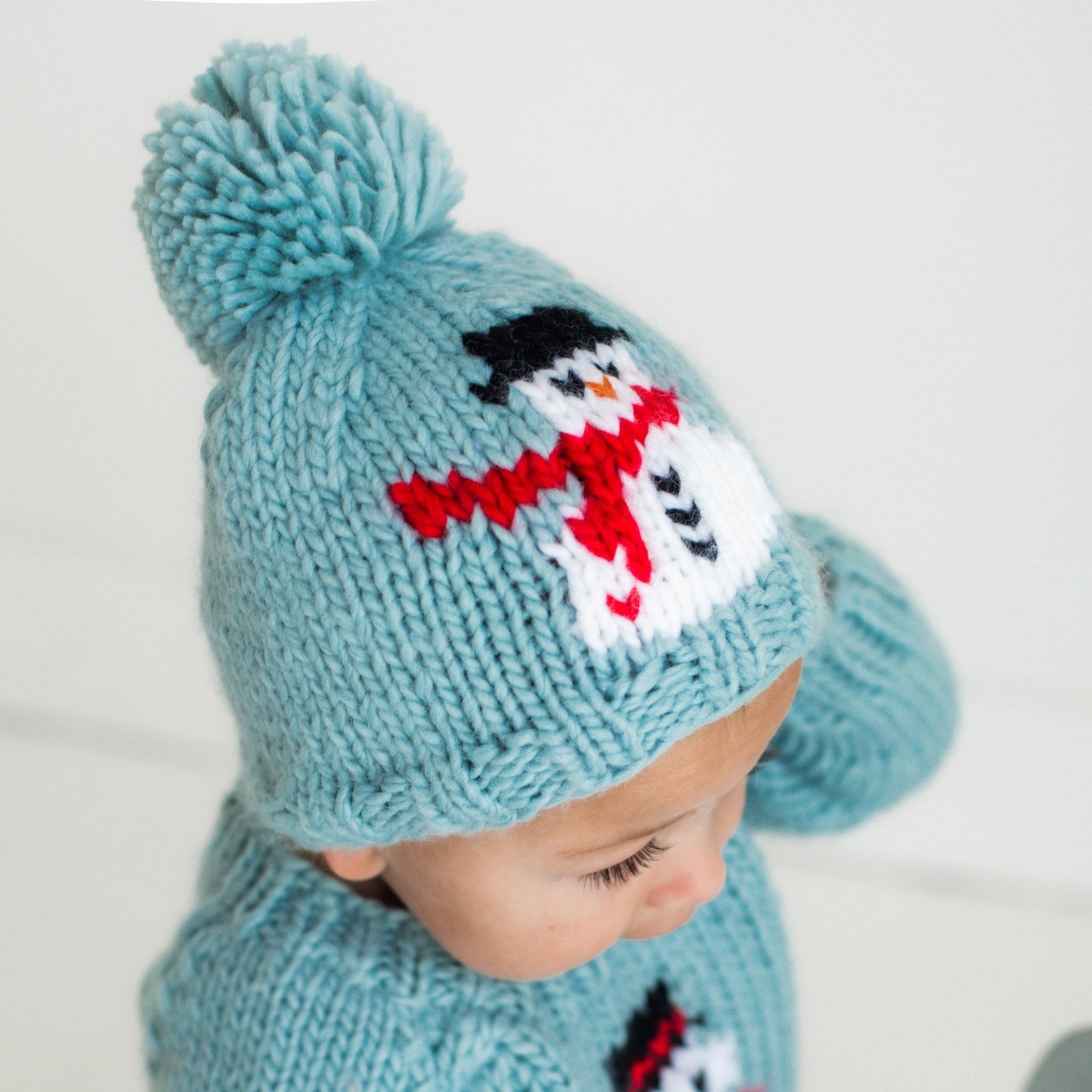 Frosty Snowman Surf Blue Beanie Hat for Baby & Kids - Beanie Hats
