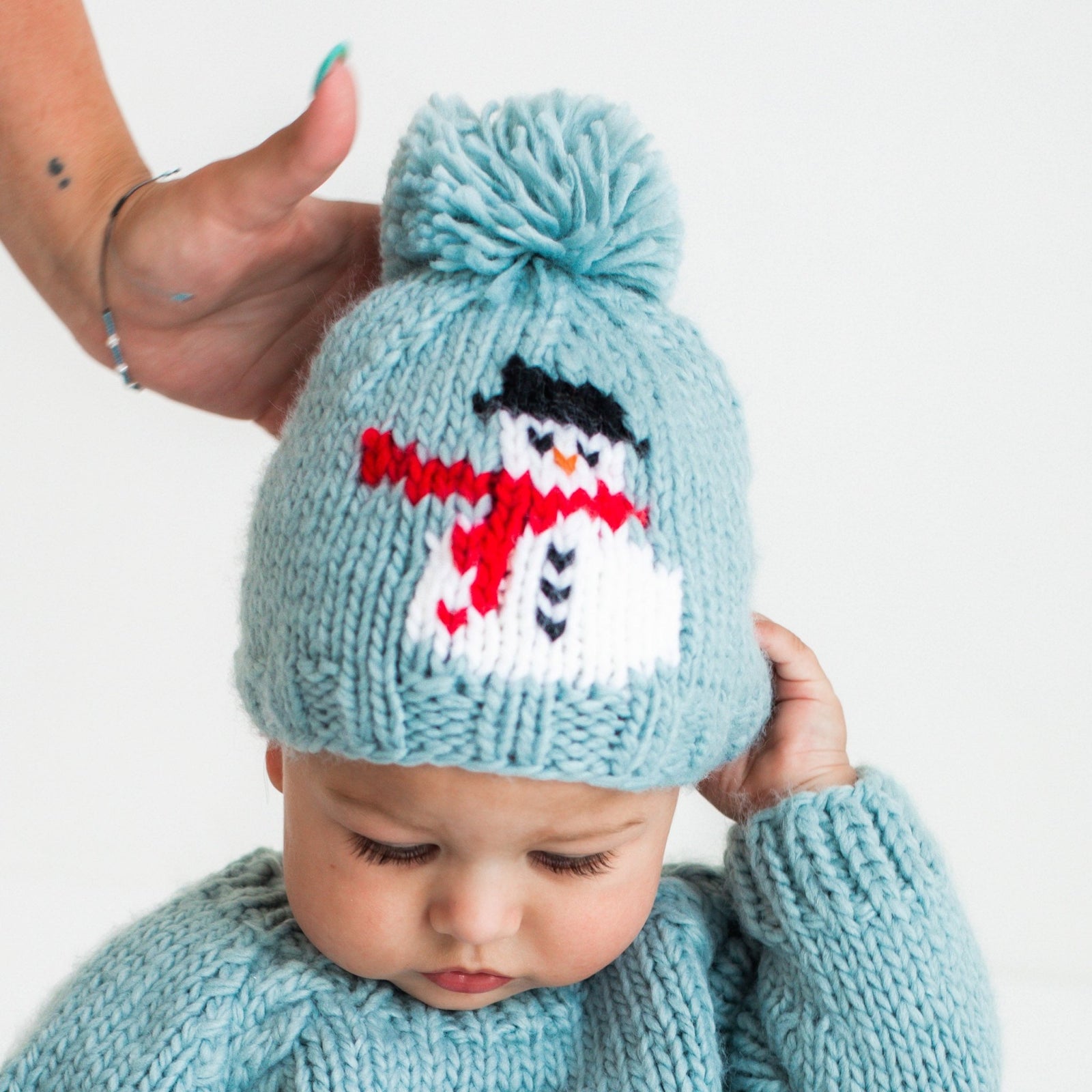 Frosty Snowman Surf Blue Beanie Hat for Baby & Kids - Beanie Hats