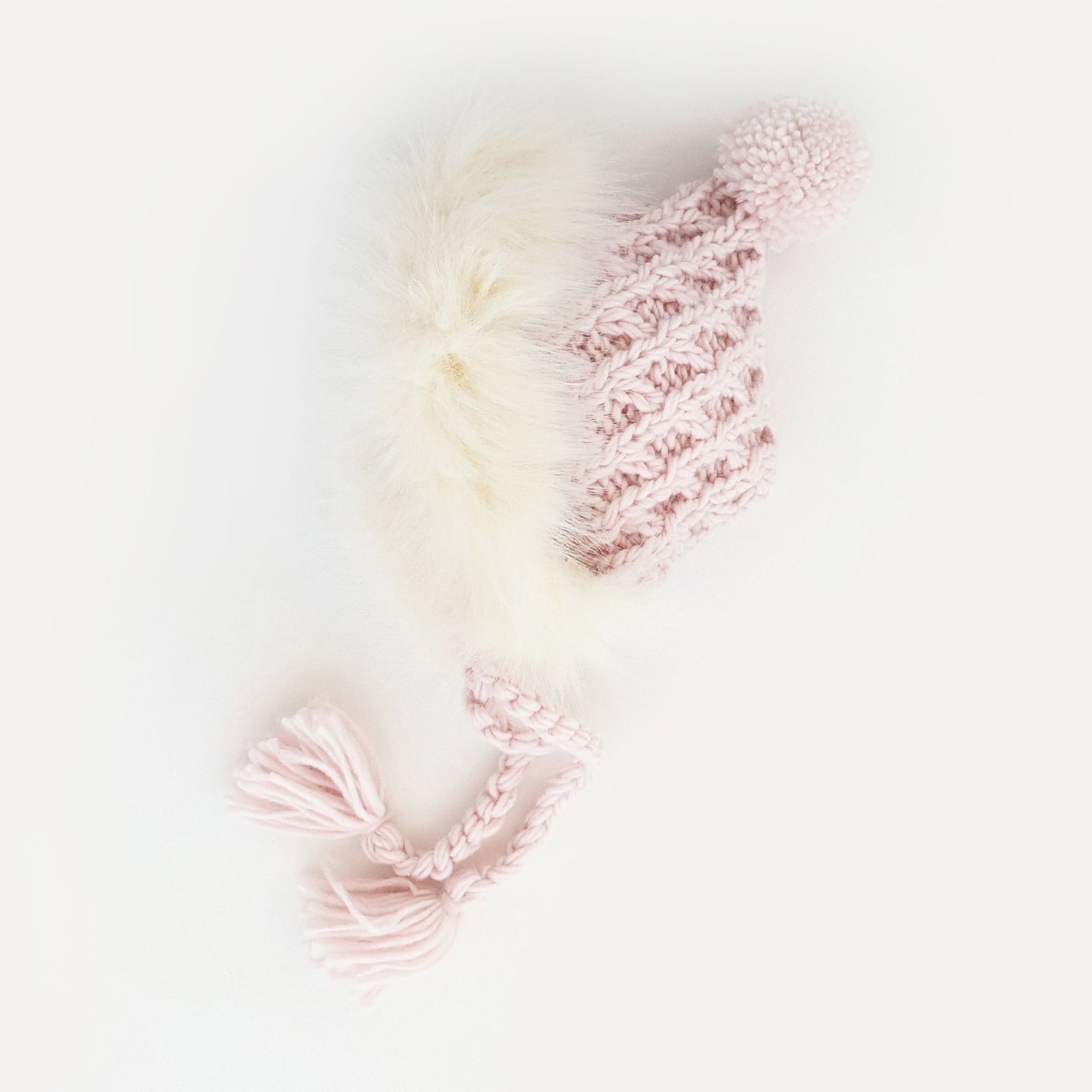 Fur Bonnet in Blush Pink for Babies, Toddlers & Kids - Beanie Hats