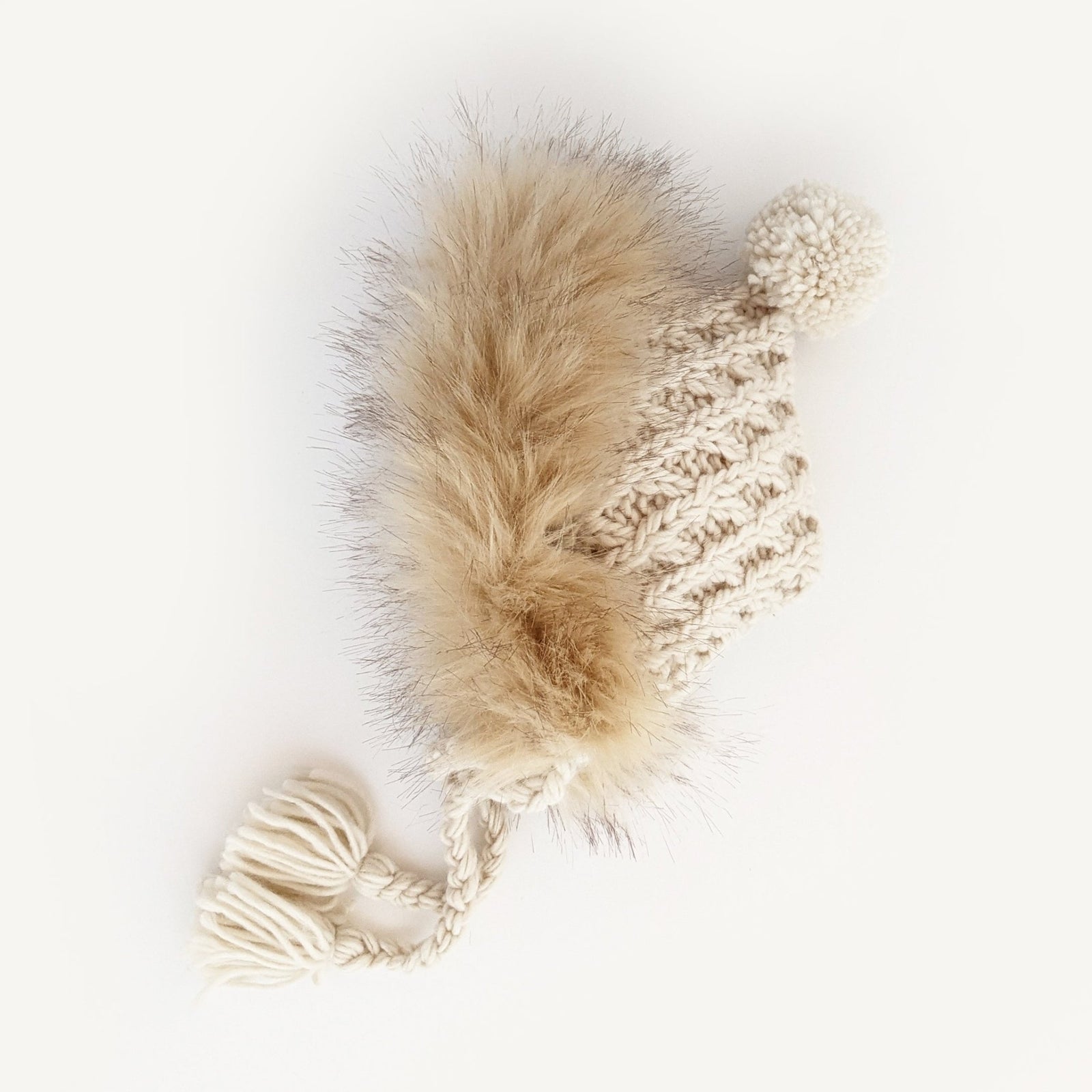 Fur Bonnet in Natural for Babies, Toddlers & Kids - Beanie Hats