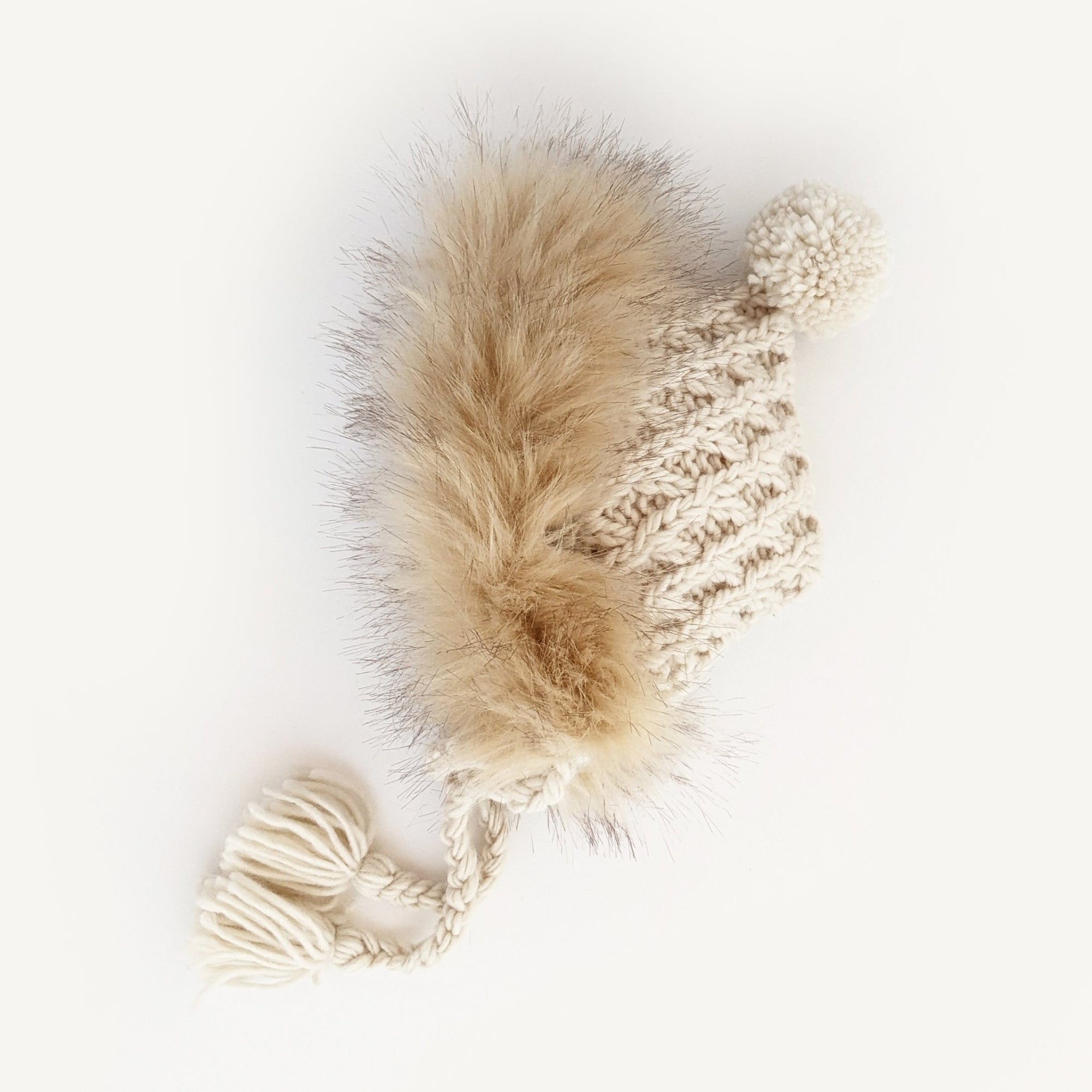 Fur Bonnet in Natural for Babies, Toddlers & Kids - Beanie Hats