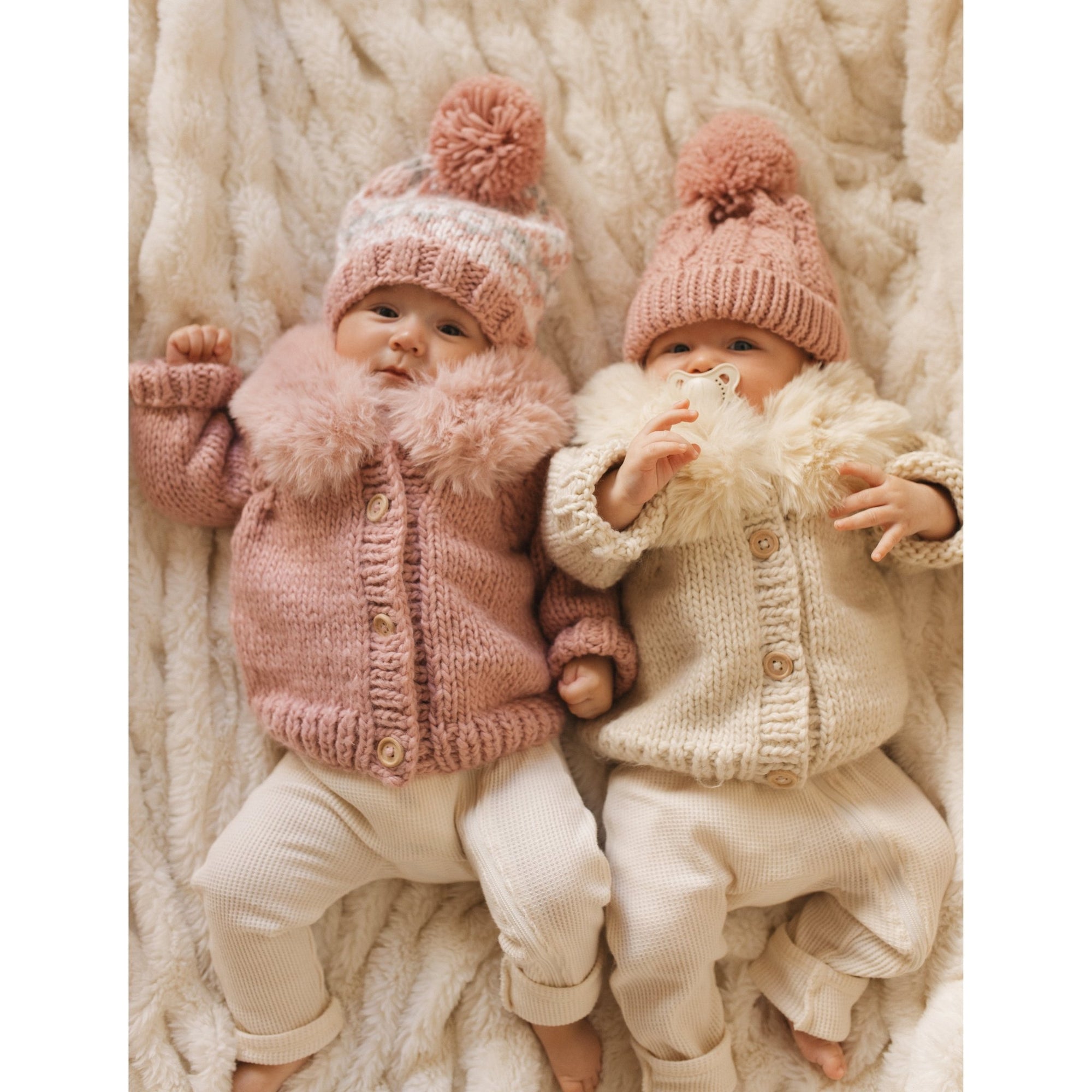 Fur Collar Natural Cardigan Sweater for Baby & Toddler - Sweaters