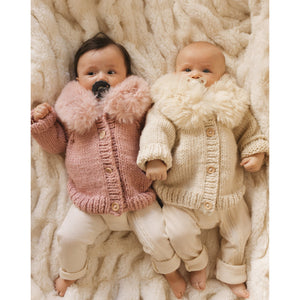 Fur Collar Rosy Cardigan Sweater for Baby & Toddler - Sweaters