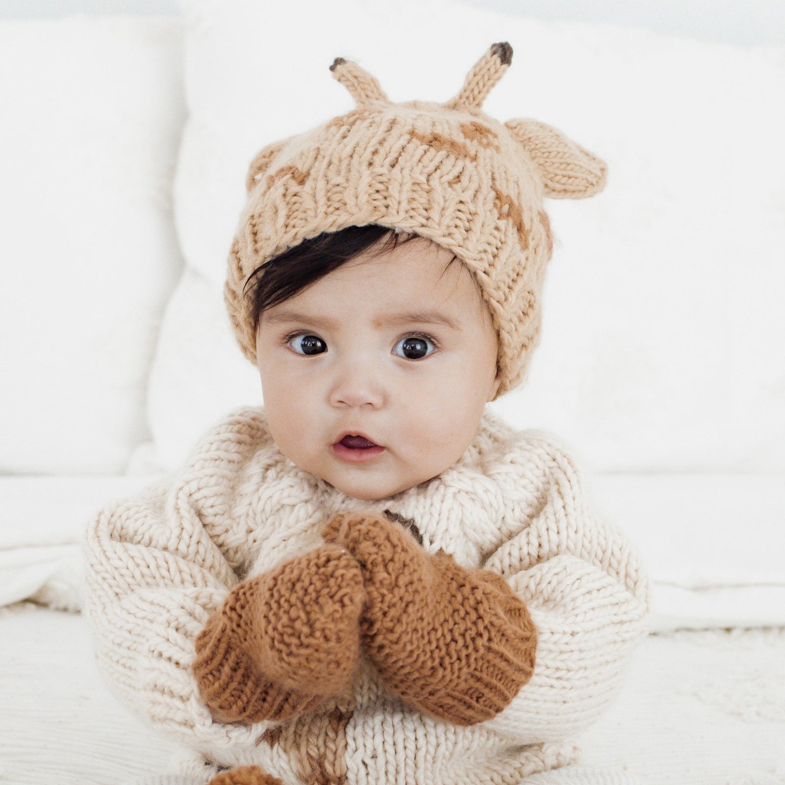 Garter Stitch Mitten Natural for Toddlers & Kids due July - Mittens