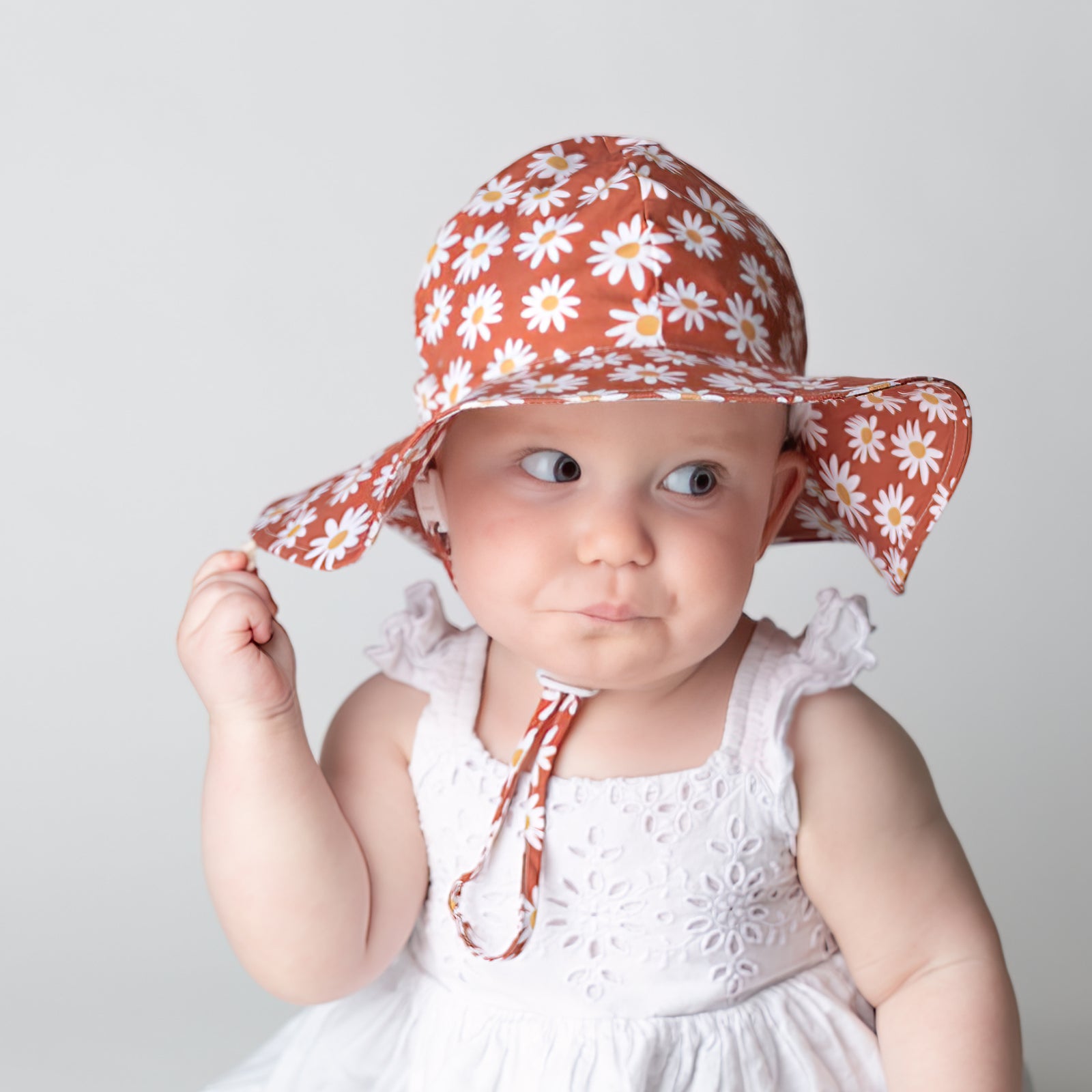 Ginger Daisy Sunhat UPF 50+ with Adjustable Breakaway Strap - Sunhat