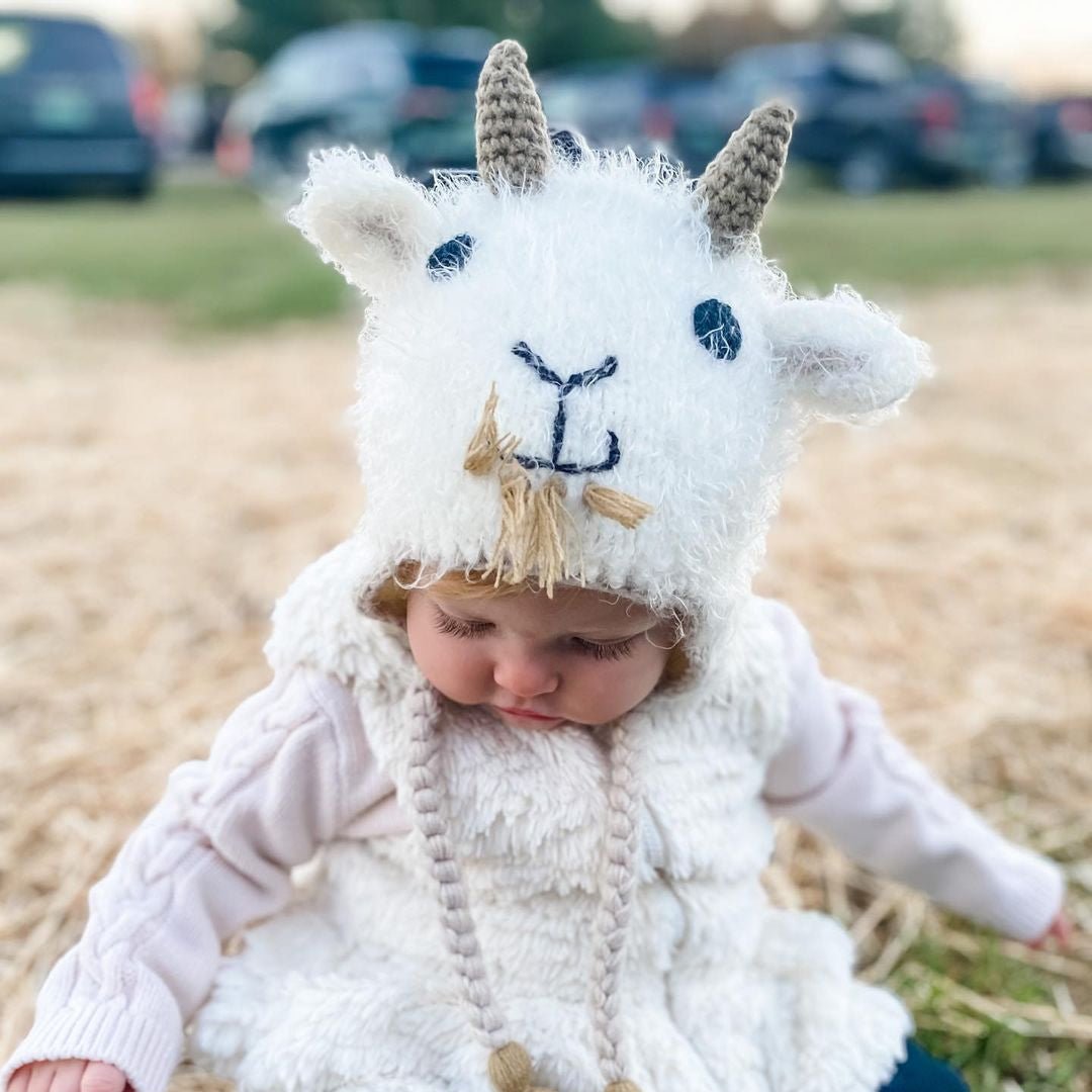 Goat Earflap Beanie Hat for Babies, Toddlers & Kids - Beanie Hats