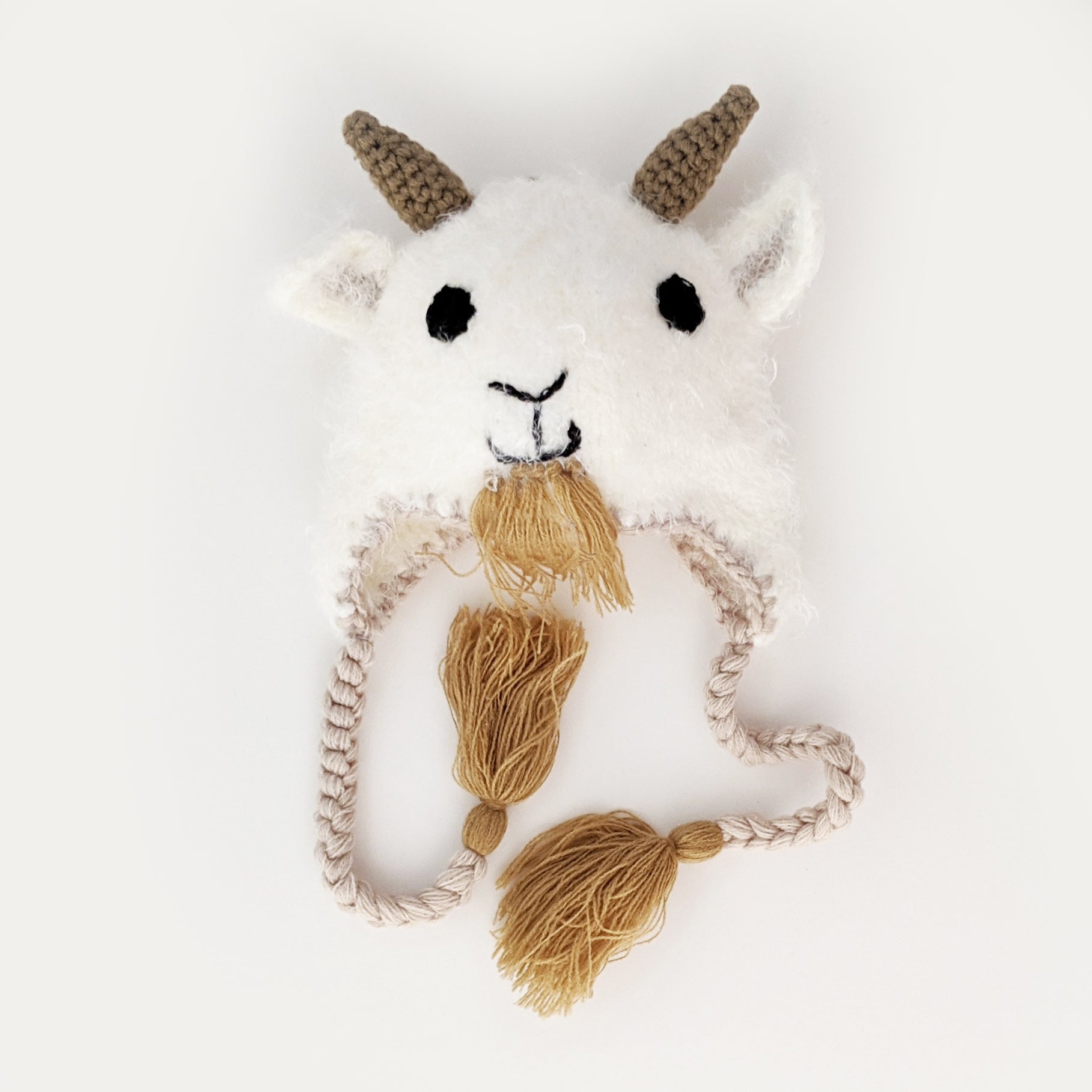 Authentic Hand-Knitted Goat Mohair Earflap Hat with Fur Pom-Poms - Extra Soft‎ Hand-knitted Wool Earflap Hat – Fleece-lined Nepal Beanie  main image 2