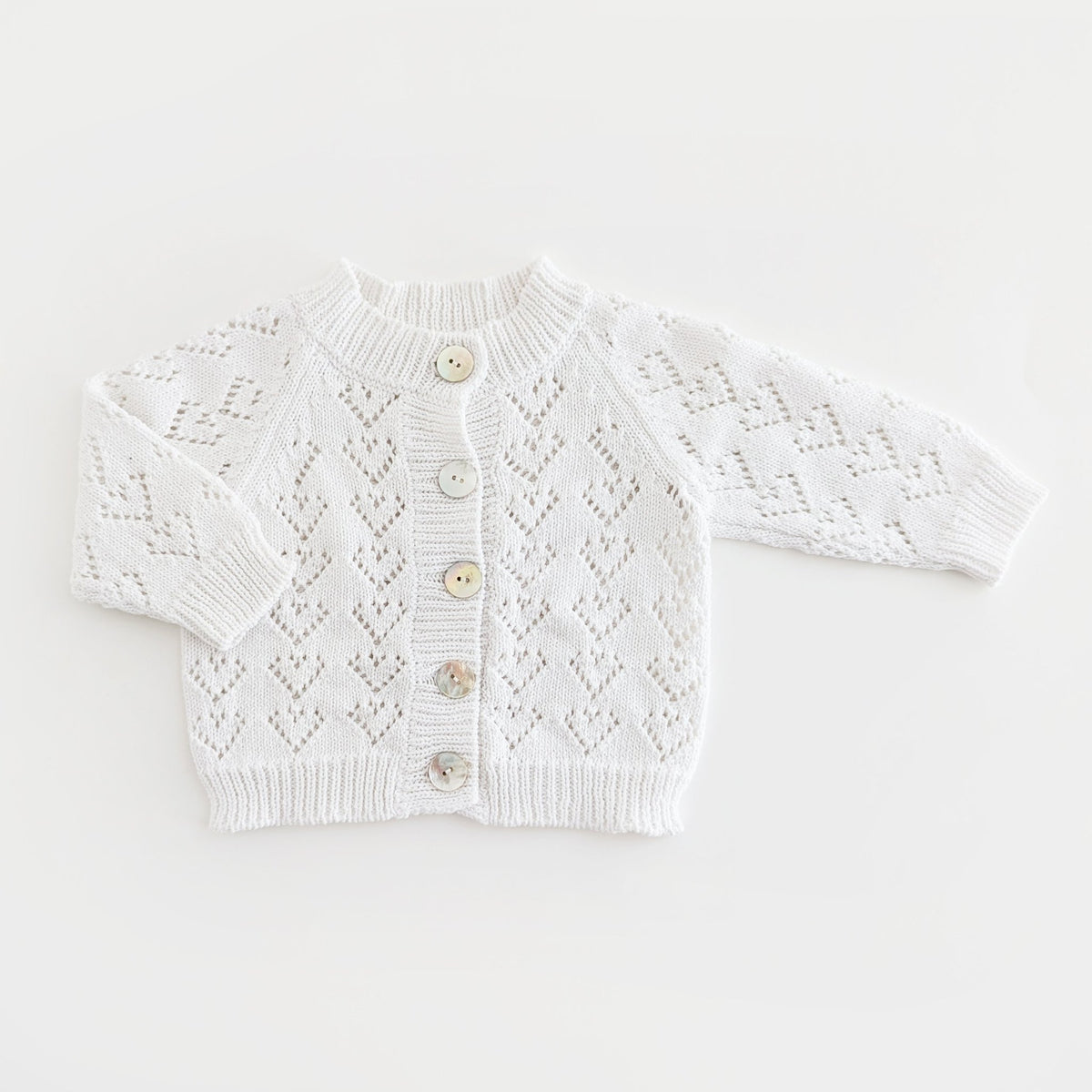 Heart Lace White Cardigan Sweater Baby &amp; Toddler - Sweaters