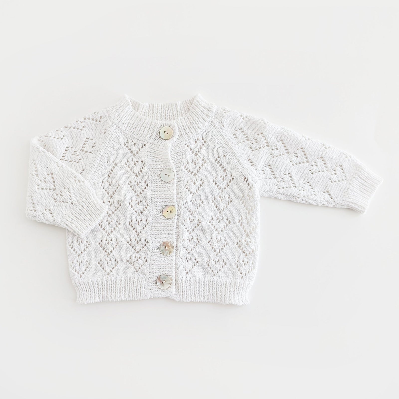 Heart Lace White Cardigan Sweater Baby & Toddler - Sweaters