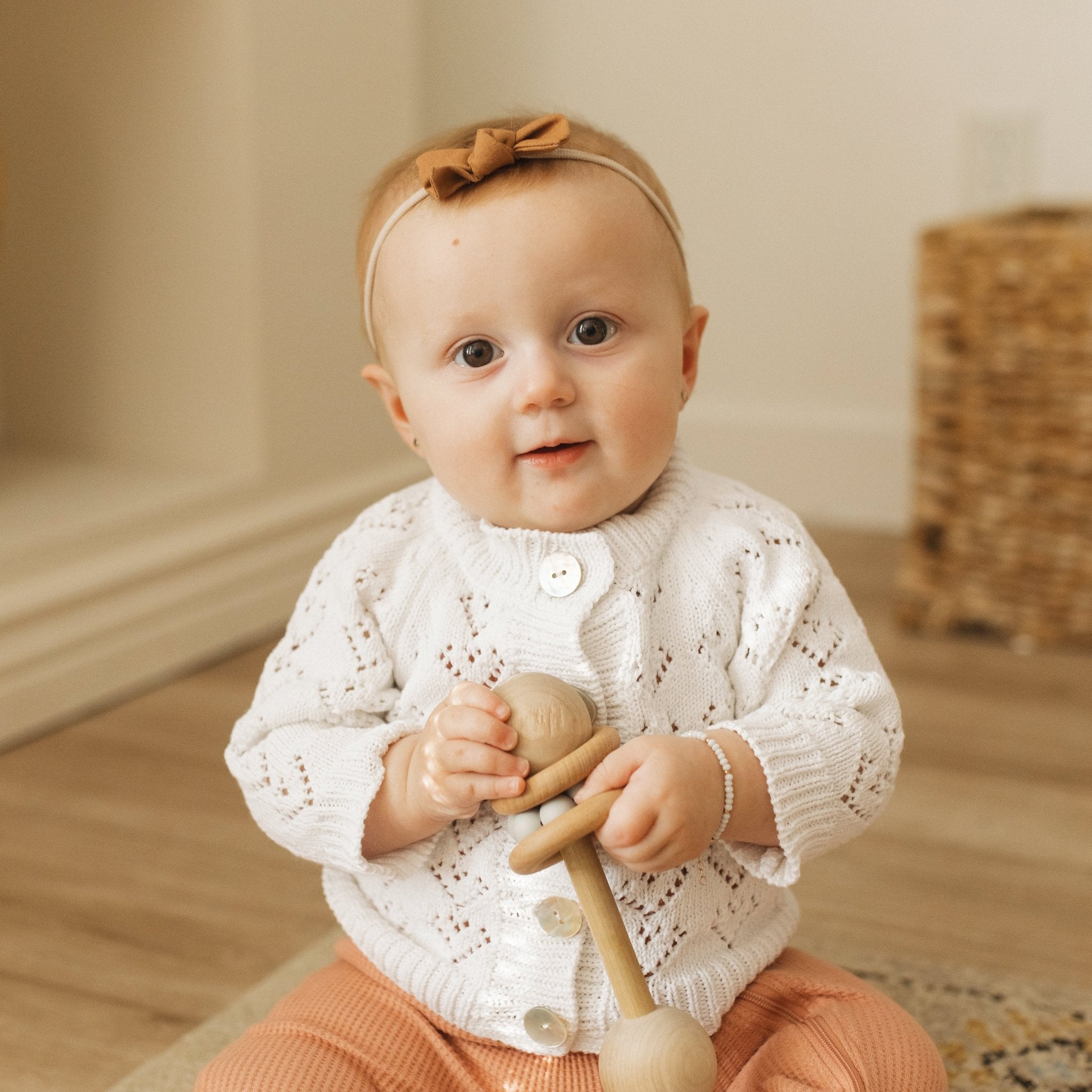 Huggalugs Pony Sweater Natural for Baby & Toddler