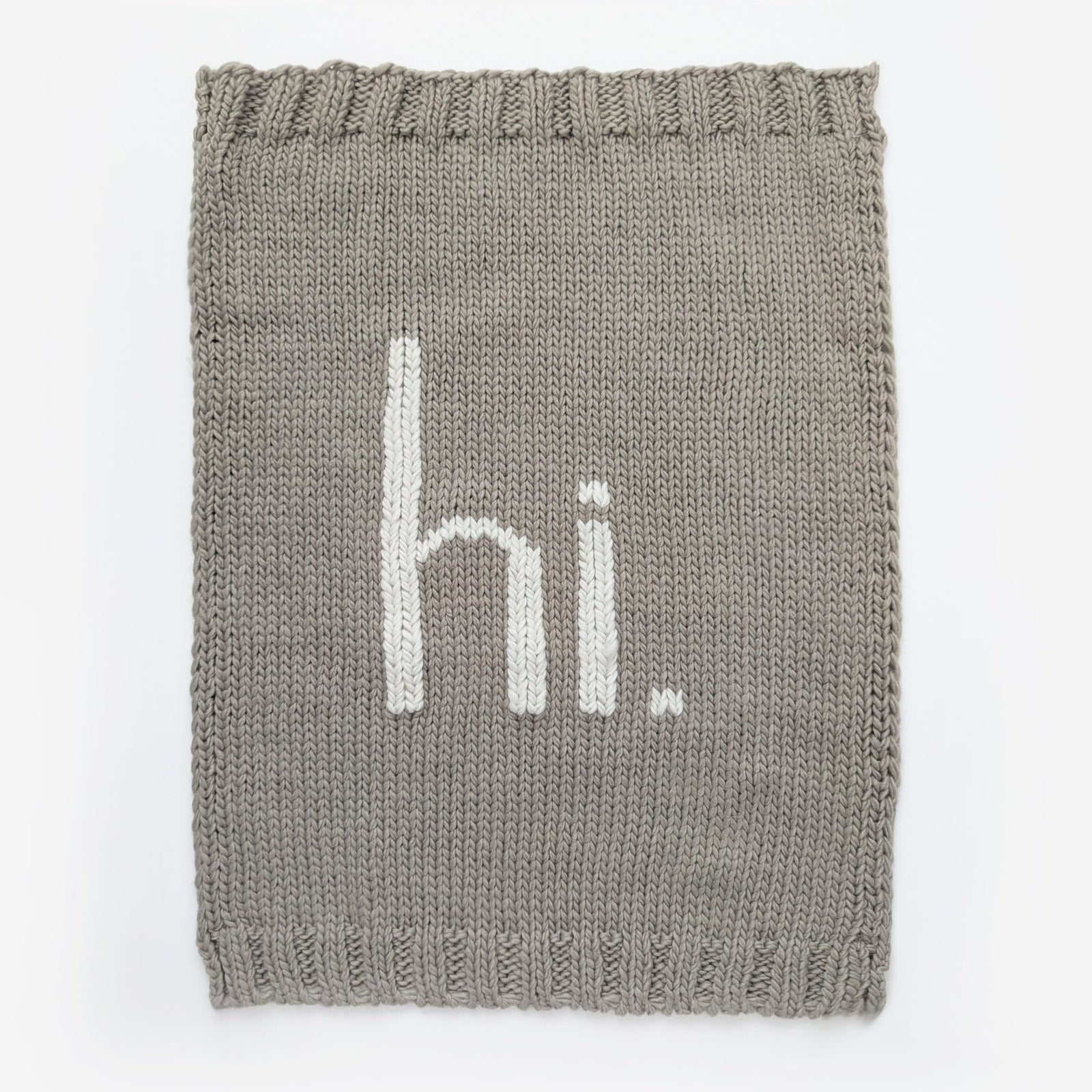 hi. Hand Knit Blanket Pebble - Blanket