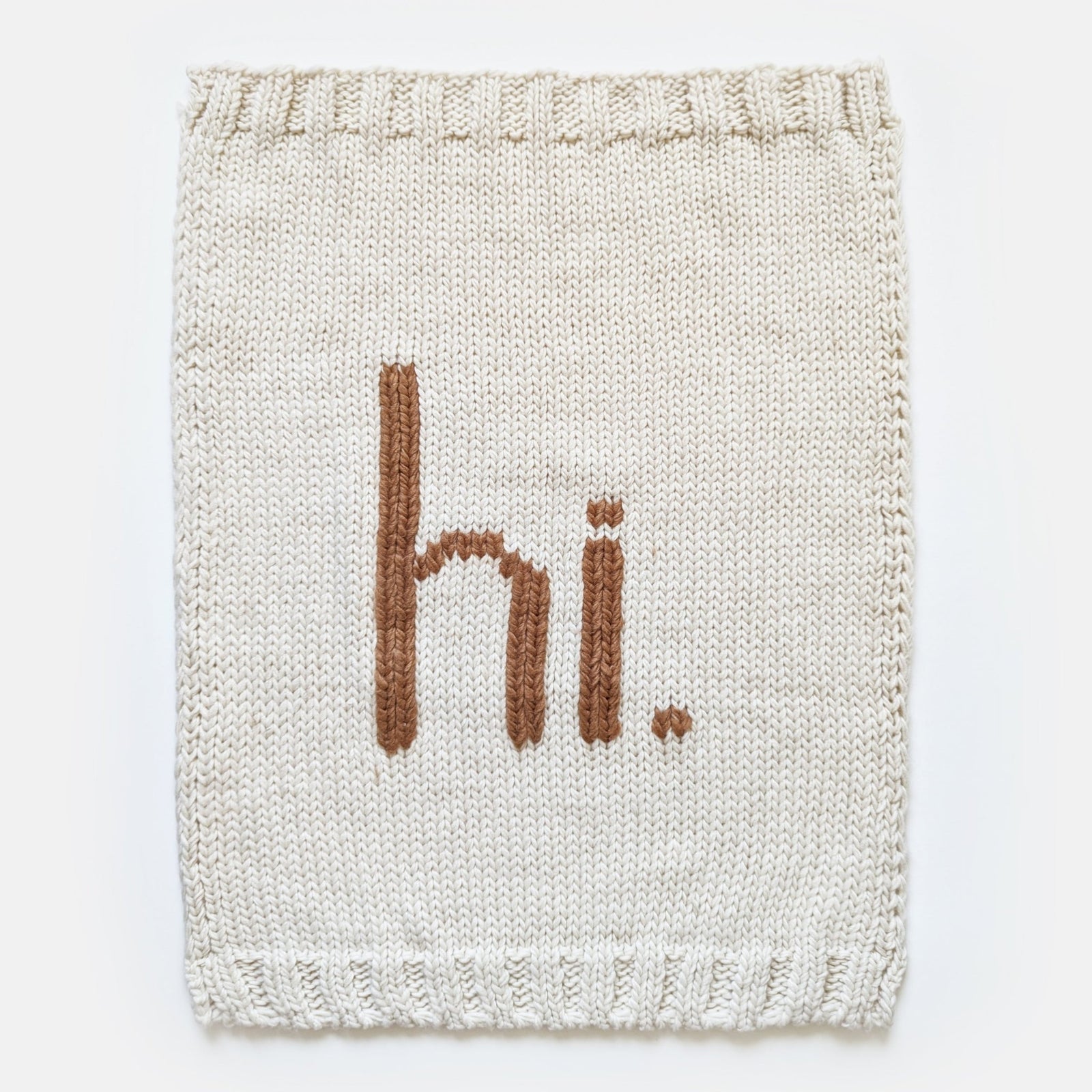 hi. Hand Knit Blanket Pecan - Blanket