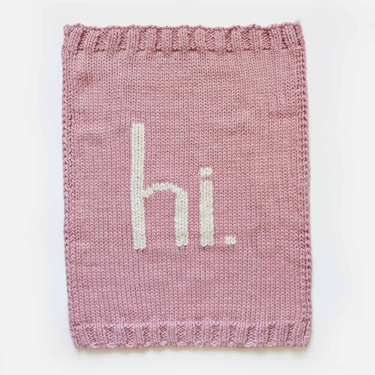 hi. Hand Knit Blanket Rosy Pink - Blanket