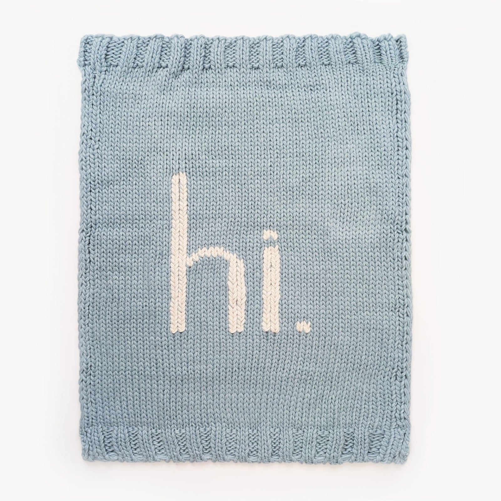 hi. Hand Knit Blanket Surf Blue - Blanket