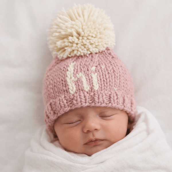 hi. Rosy Hand Knit Beanie Hat - Huggalugs