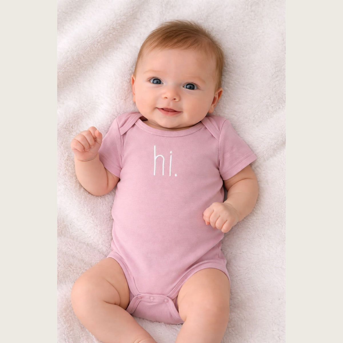 hi. Rosy Pink Cotton Knit Onesie for Baby - Onesie