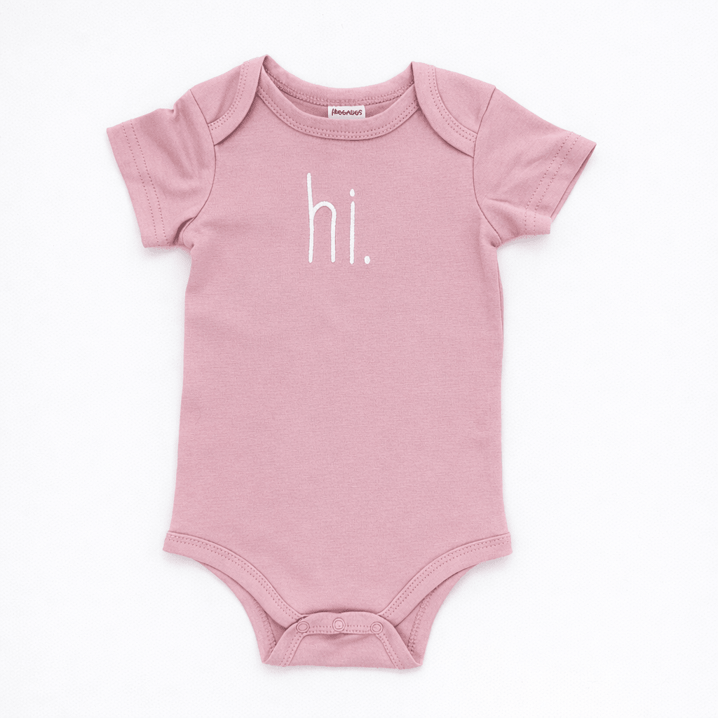 hi. Rosy Pink Cotton Knit Onesie for Baby - Onesie