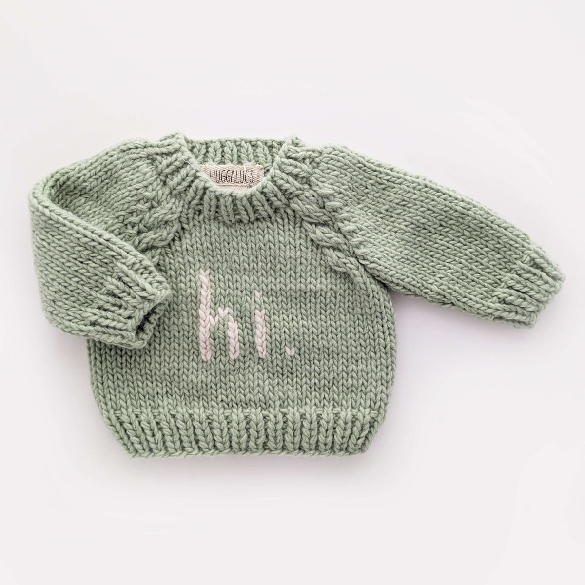 hi. Sage Green Crew Neck Sweater - Sweaters