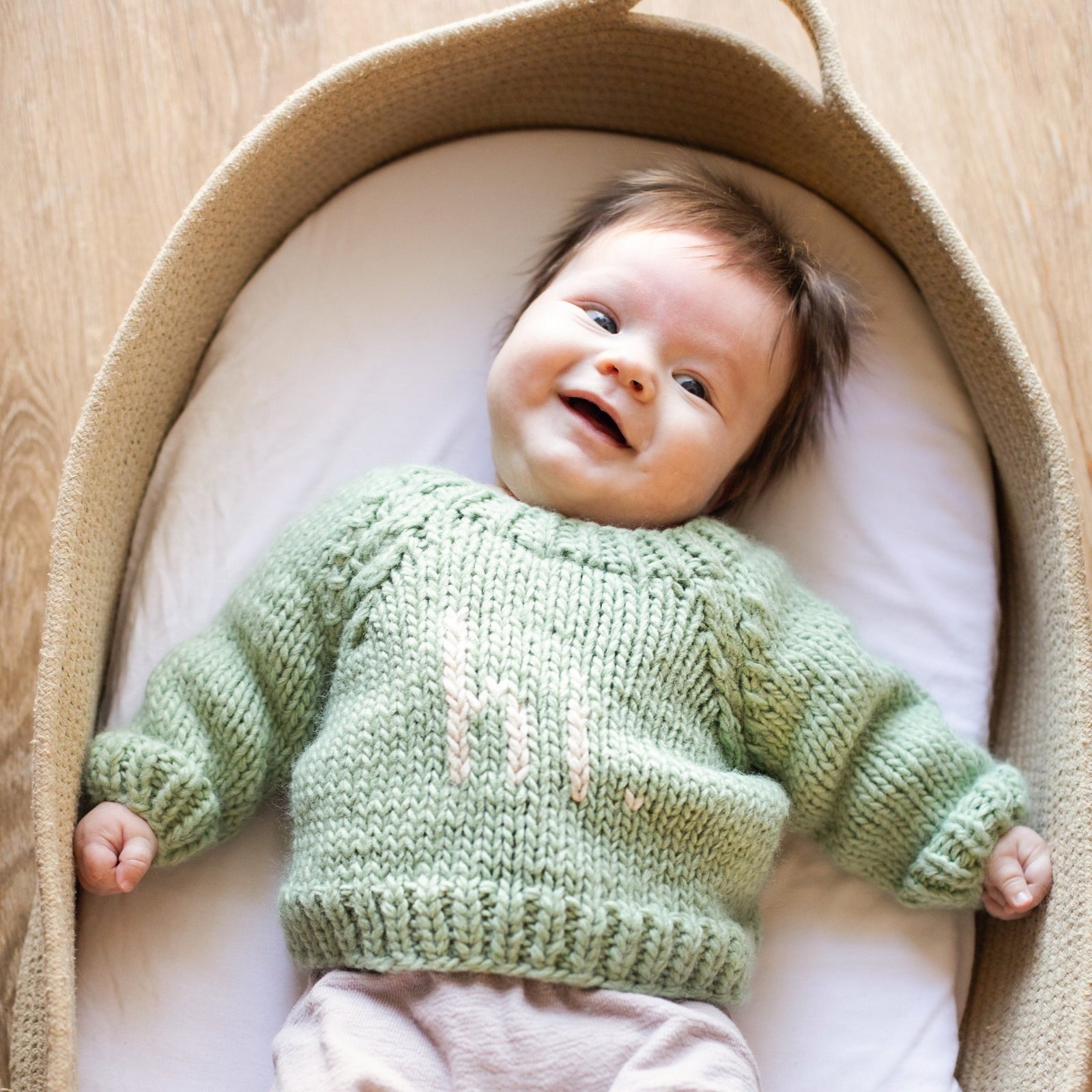 hi. Sage Green Crew Neck Sweater - Sweaters