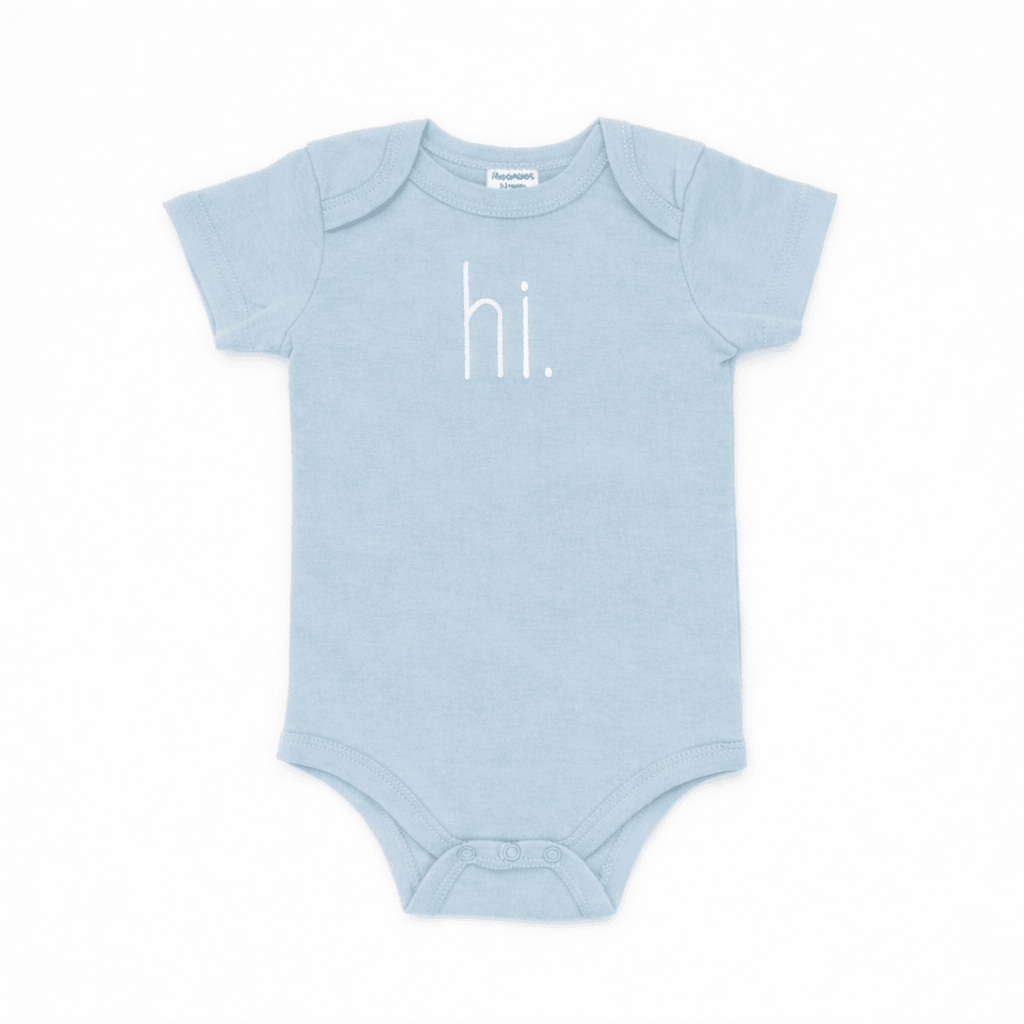 hi. Surf Blue Cotton Knit Onesie for Baby - Onesie