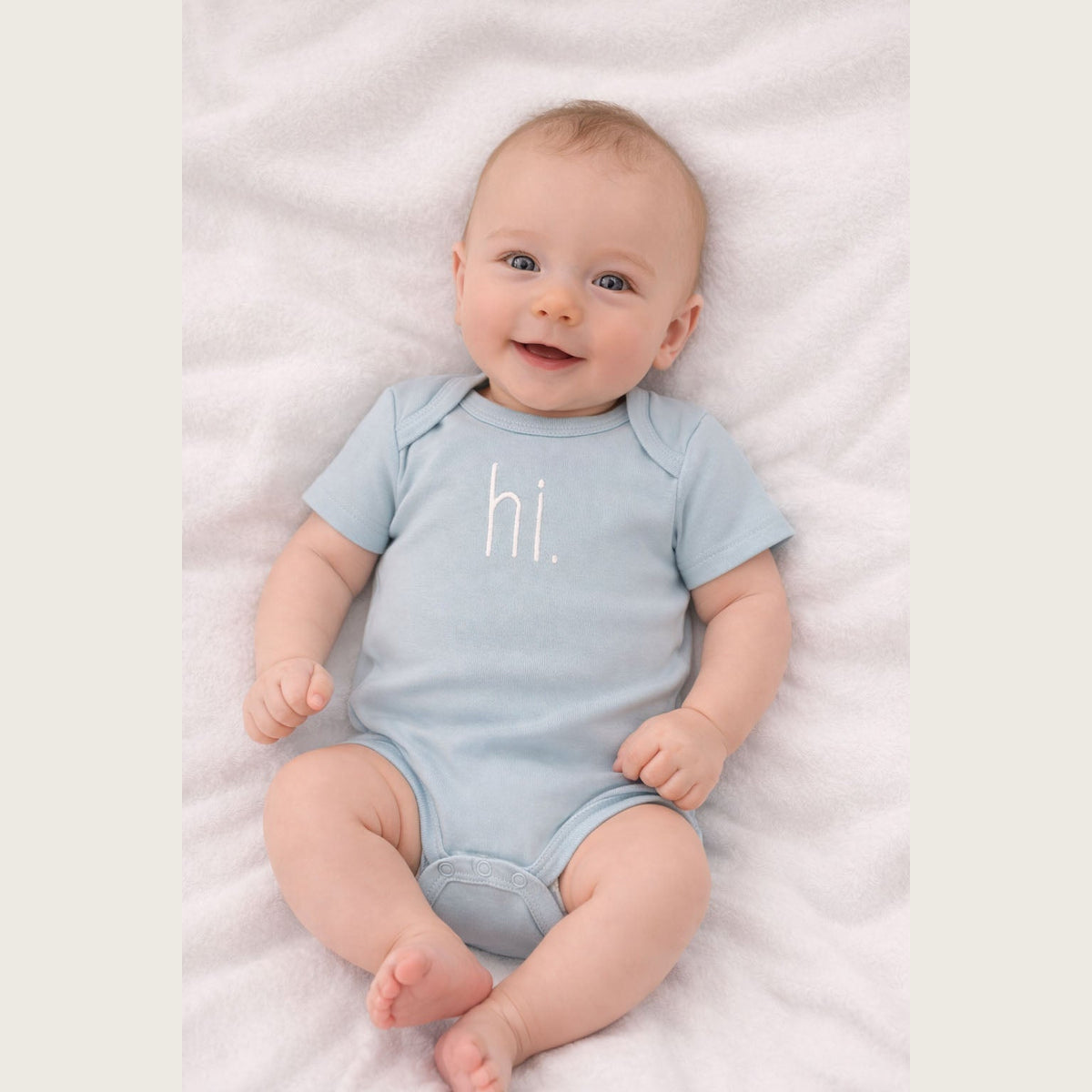 hi. Surf Blue Cotton Knit Onesie for Baby - Onesie
