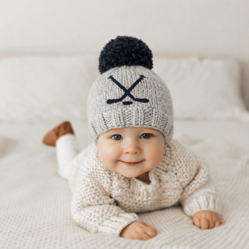 Hockey Ice Grey Beanie Hat for Baby &amp; Kids - Beanie Hats