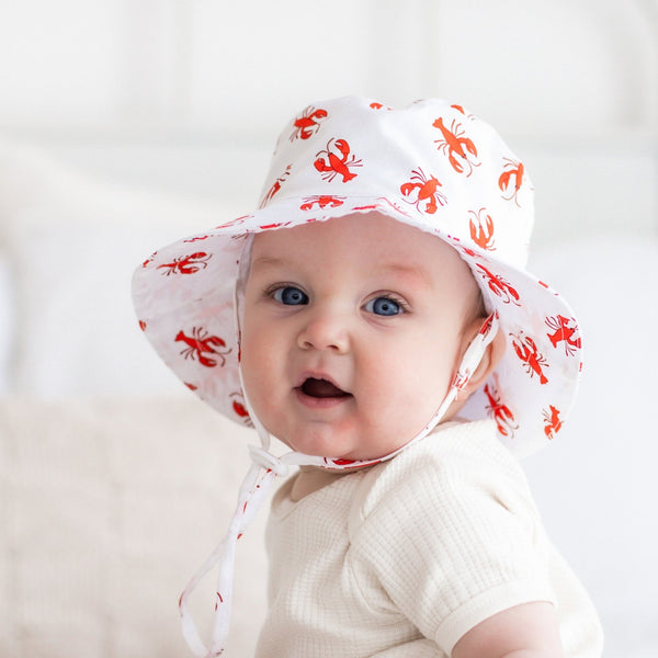 Babyhug Cotton Woven Bucket Hat With Boat Print White - Diameter 17