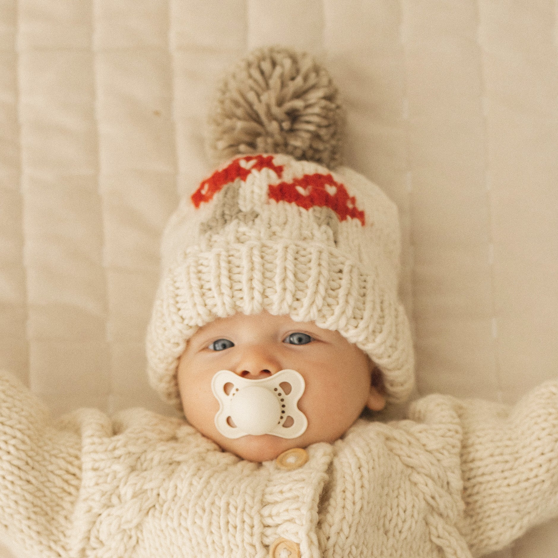 Huggalugs Spider Natural Beanie Hat for Baby, Kids