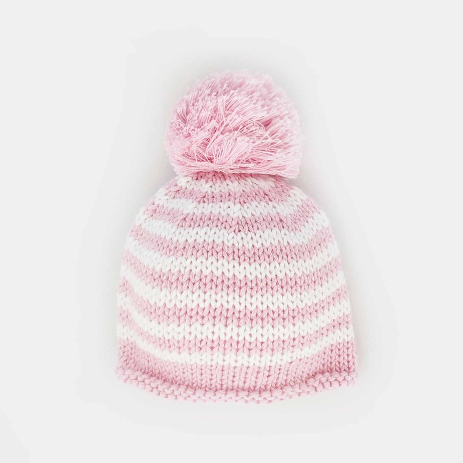 Newborn Pink Pom Pom Beanie Hat Infant - Newborn Knits