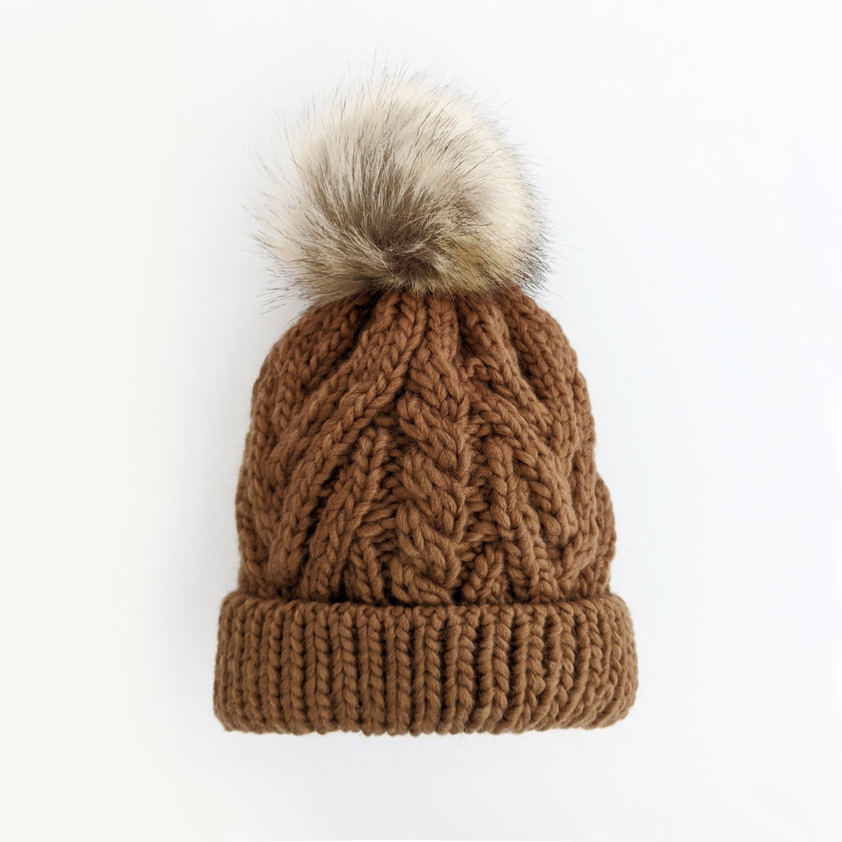 Pecan Pop Pom Pom Beanie Hat - Beanie Hats