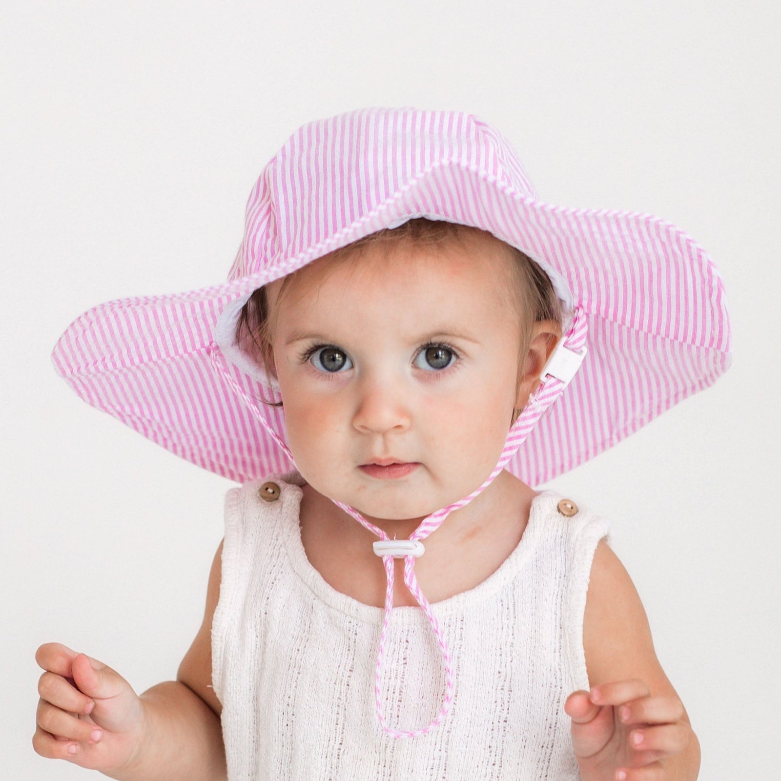 Pink Seersucker Sunhat UPF 50+ Baby & Toddler - Sunhat