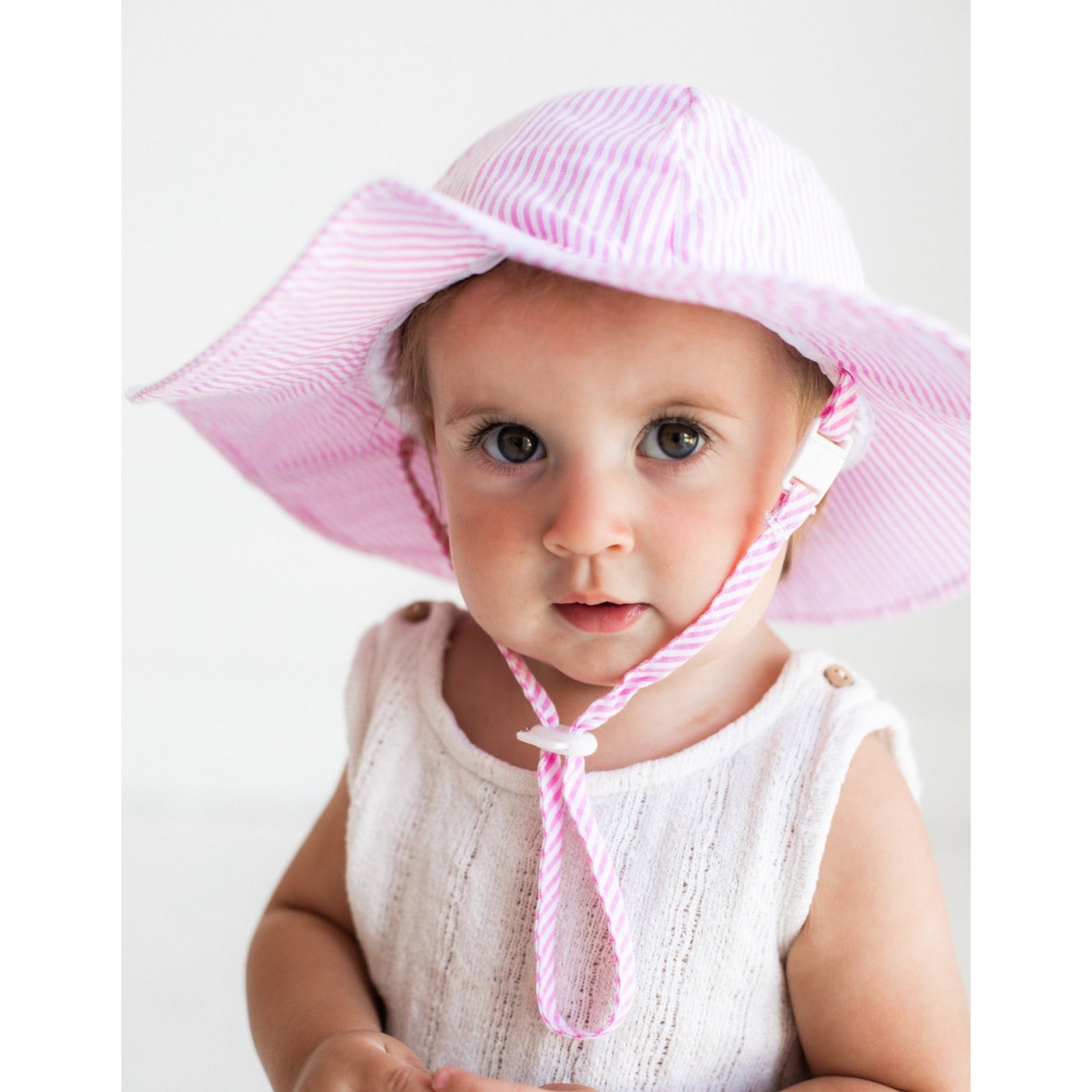 Pink Seersucker Sunhat UPF 50+ Baby & Toddler - Sunhat