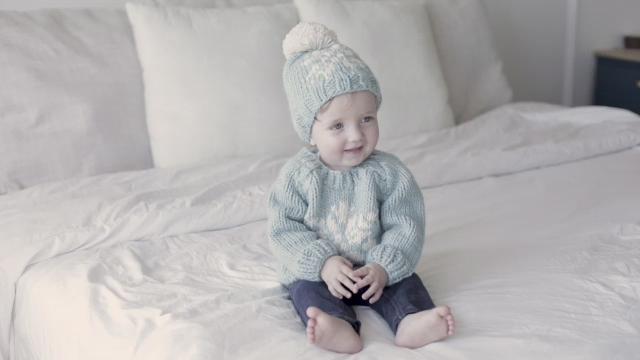 Snowflake Surf Blue Crew Neck Sweater for Baby & Toddler