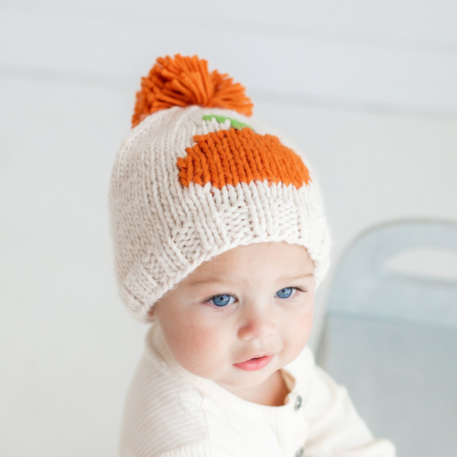 Pumpkin Hand Knit Beanie Hat - Beanie Hats