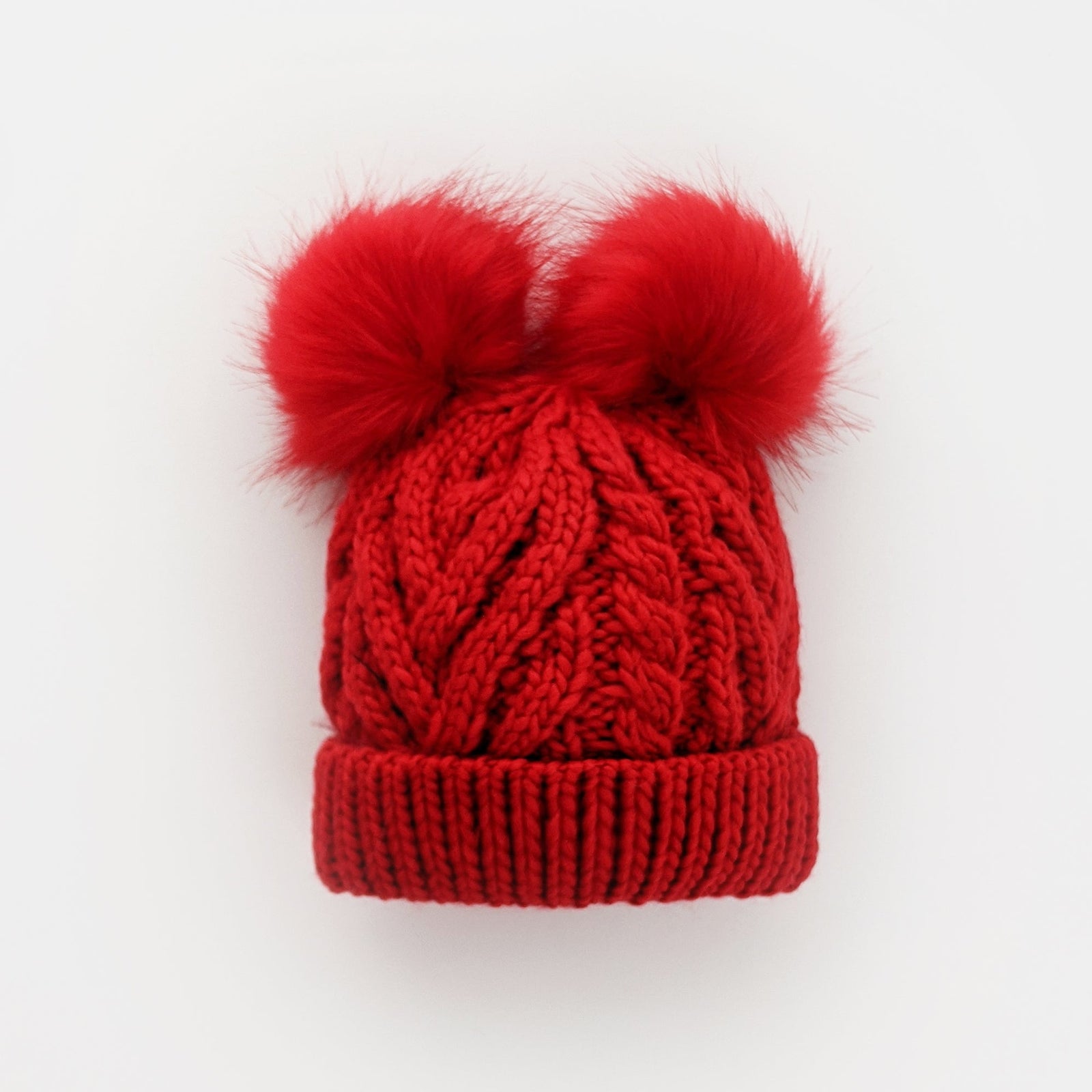 Red Fluffer Beanie Hat for Babies, Toddlers & Kids - Beanie Hats