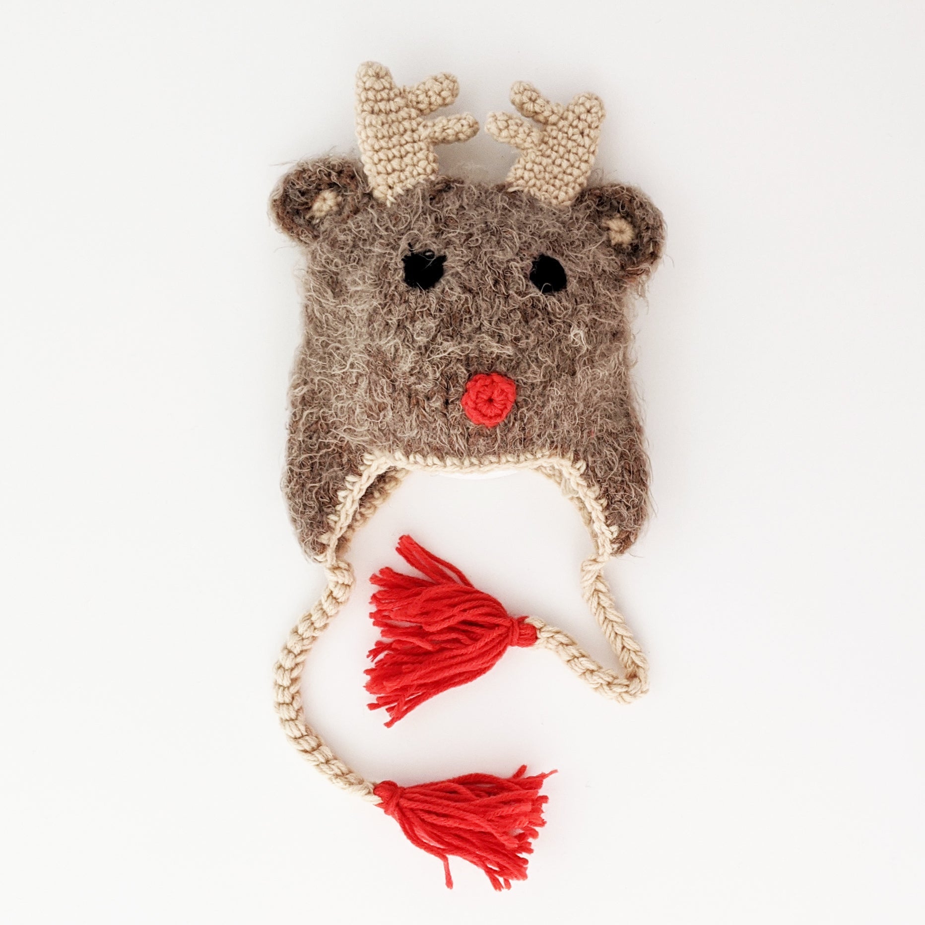 Rudolph the red nosed reindeer knitted beanie Rudolph The Red-Nosed Reindeer Cuffed Pom Beanie Hat at  main image 4