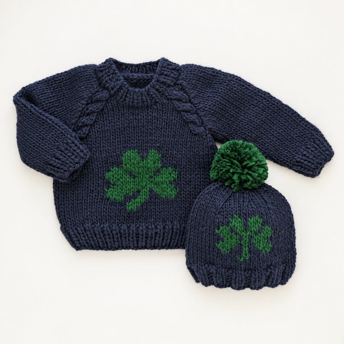 Indigo Shamrock Beanie for All Ages