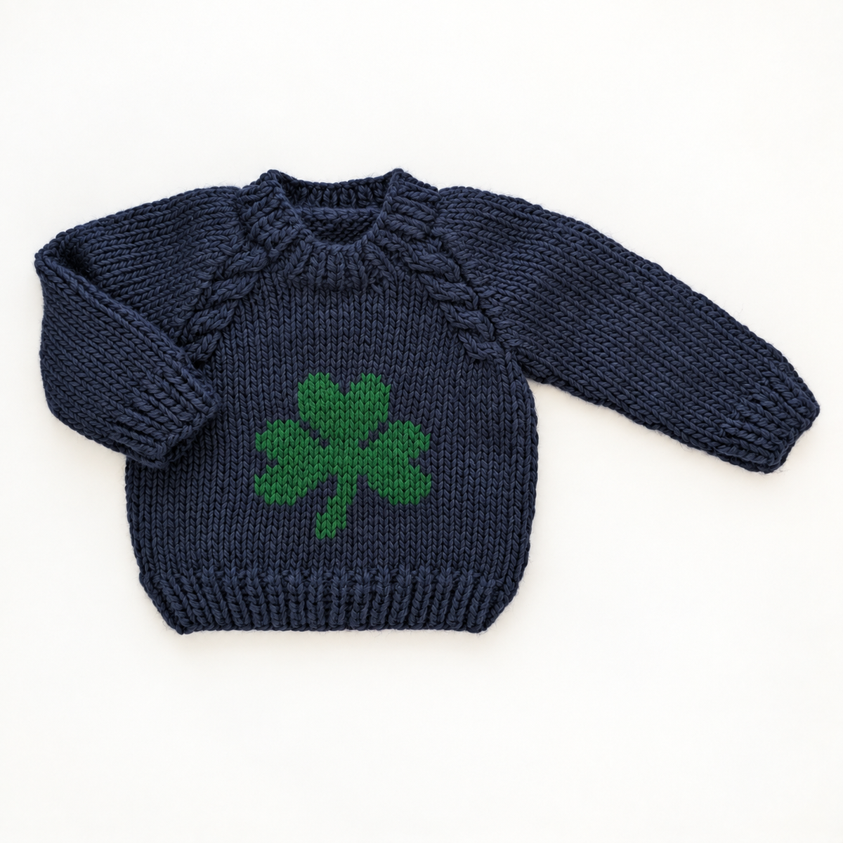 Indigo Shamrock Crew Neck Sweater