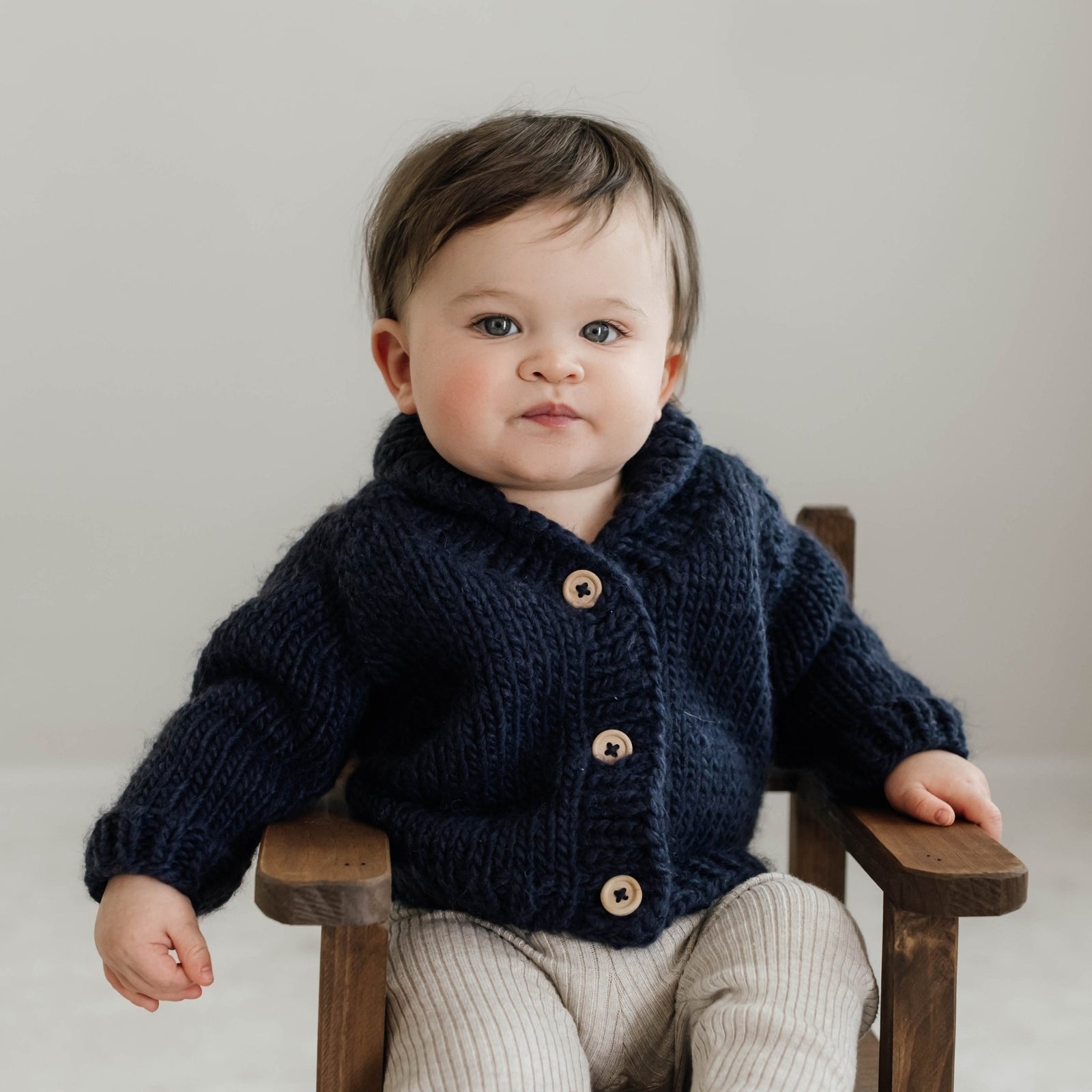 Shawl Collar Indigo Cardigan Sweater for Baby & Toddler - Sweaters