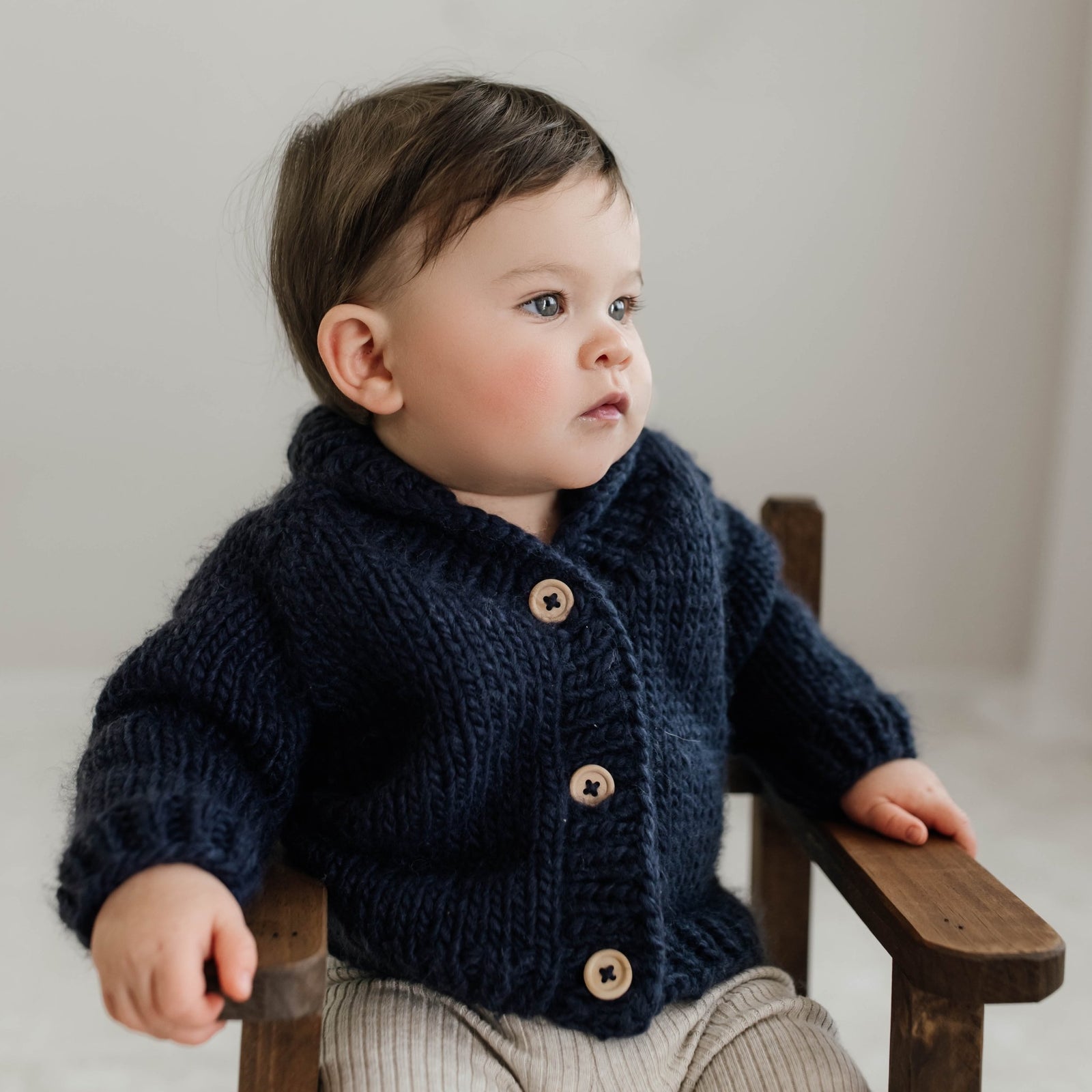 Shawl Collar Indigo Cardigan Sweater for Baby & Toddler - Sweaters