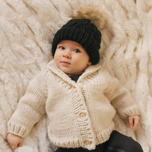 Shawl Collar Natural Cardigan Sweater for Baby & Toddler - Sweaters