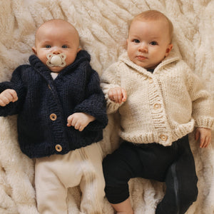 Shawl Collar Natural Cardigan Sweater for Baby Toddler Huggalugs