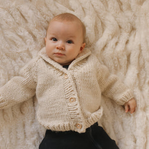 Shawl Collar Natural Cardigan Sweater for Baby & Toddler