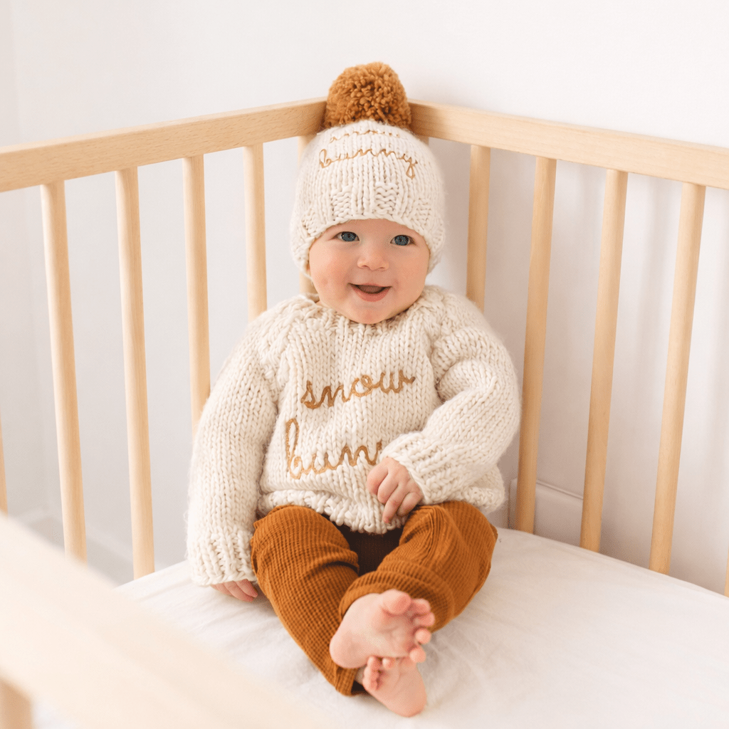 Snow Bunny Pecan Crew Neck Sweater for Baby & Toddler - Sweaters