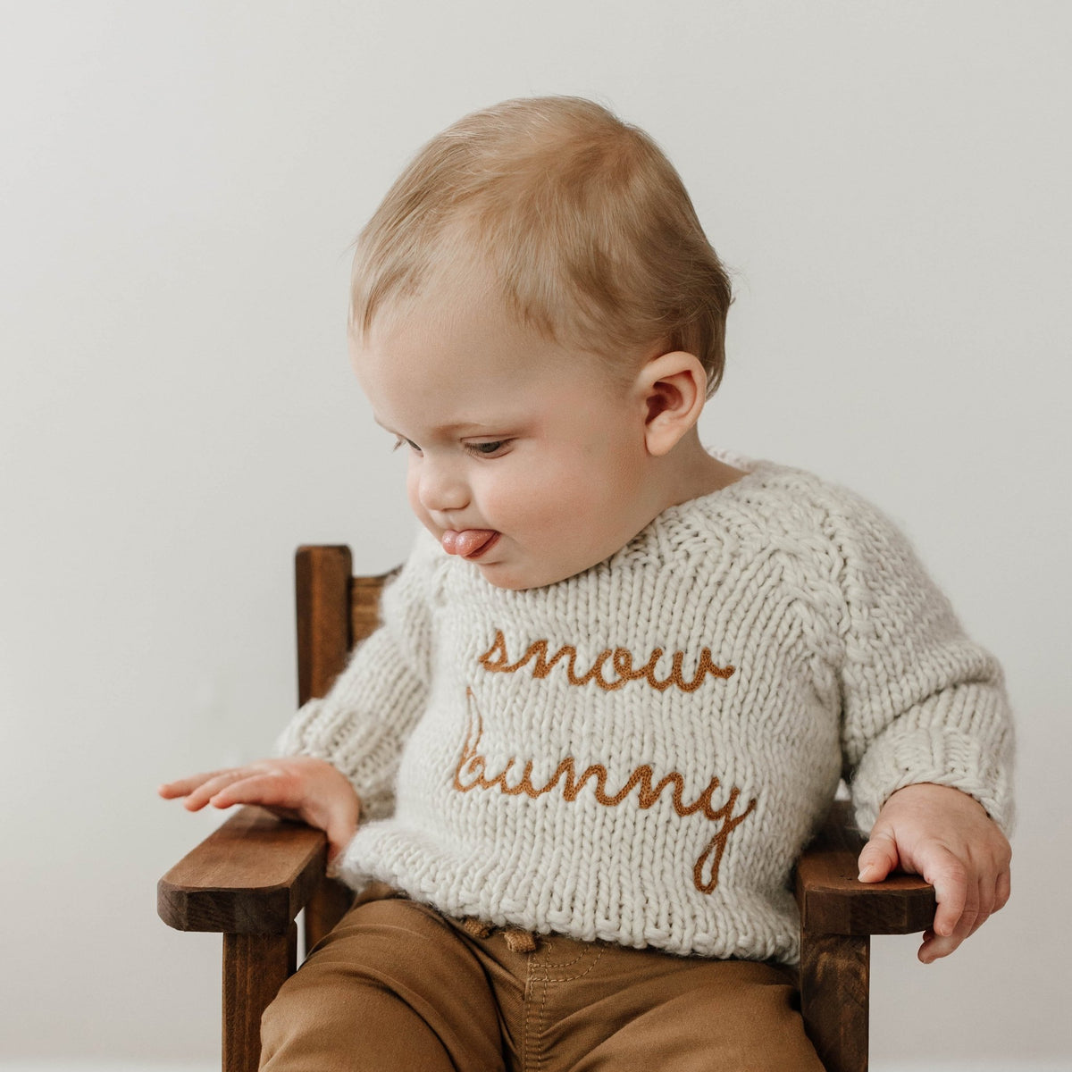 Snow Bunny Pecan Crew Neck Sweater for Baby &amp; Toddler - Sweaters