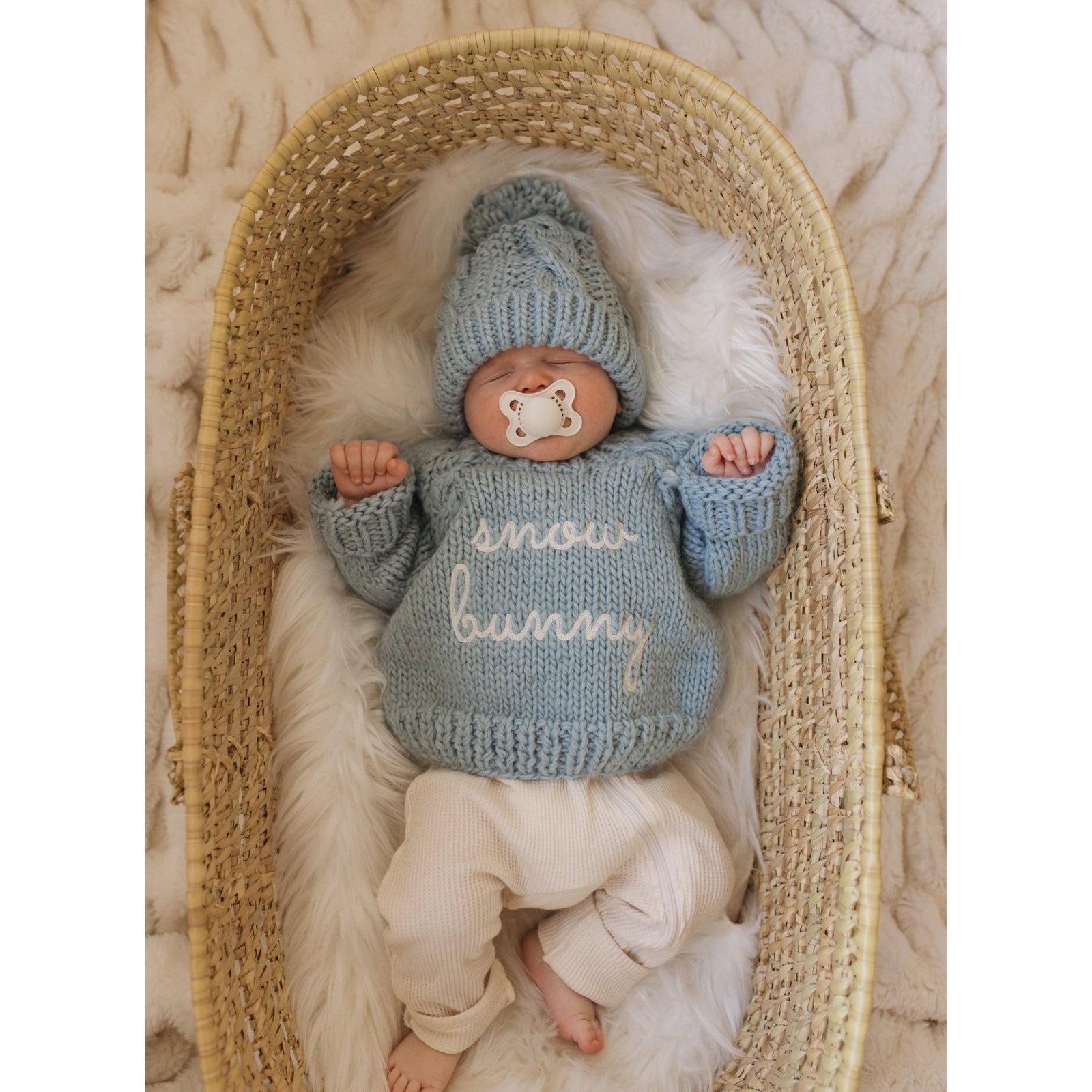 Snow Bunny Surf Blue Crew Neck Sweater for Baby & Toddler - Sweaters