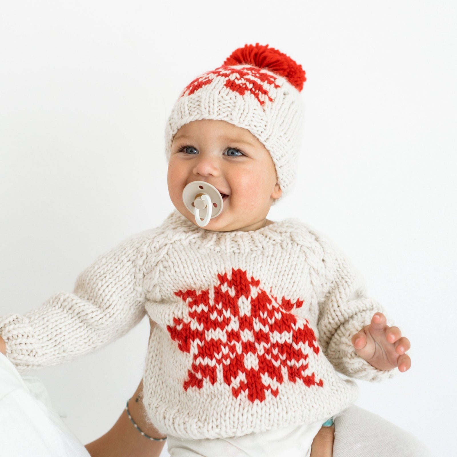 Snowflake Natural Crew Neck Sweater for Baby & Toddler - Sweaters